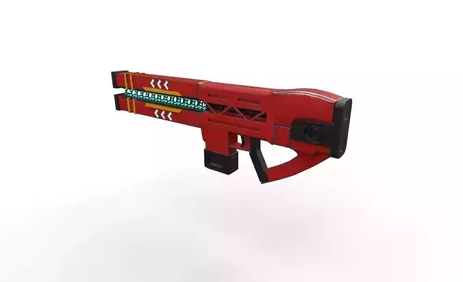 Realistic Sci-Fi Rail Gun Low-poly 3D model