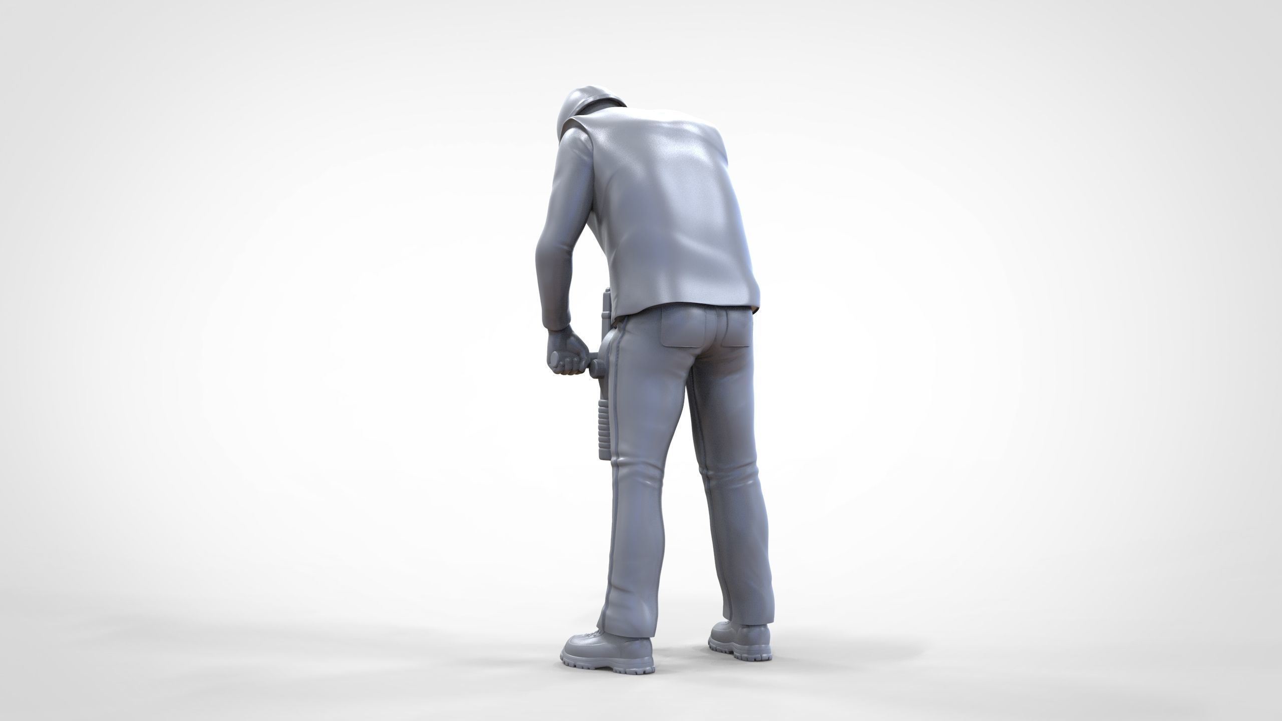 N1 Road Worker with Electric hammer 3D print model_26