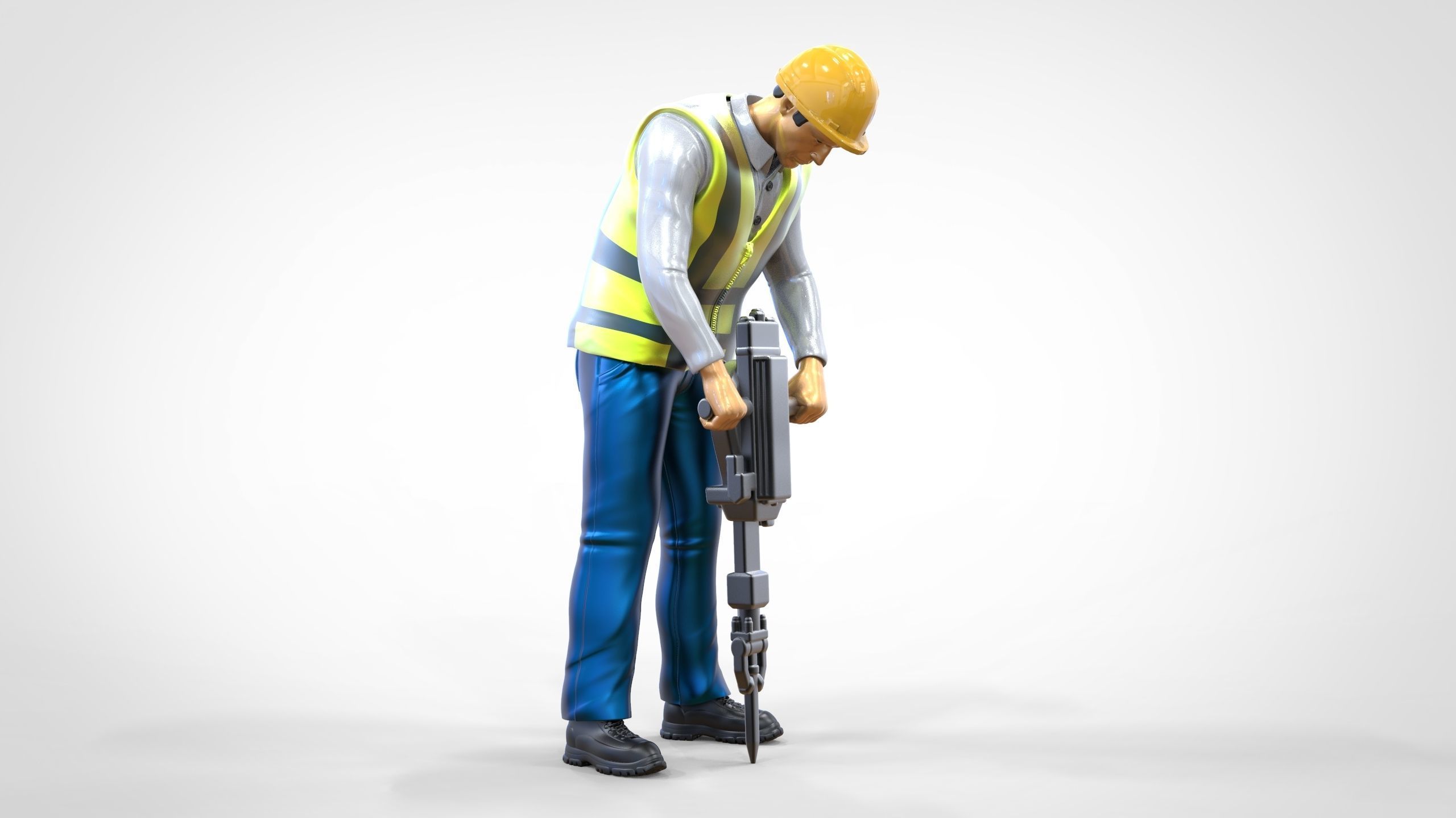 N1 Road Worker with Electric hammer 3D print model_20