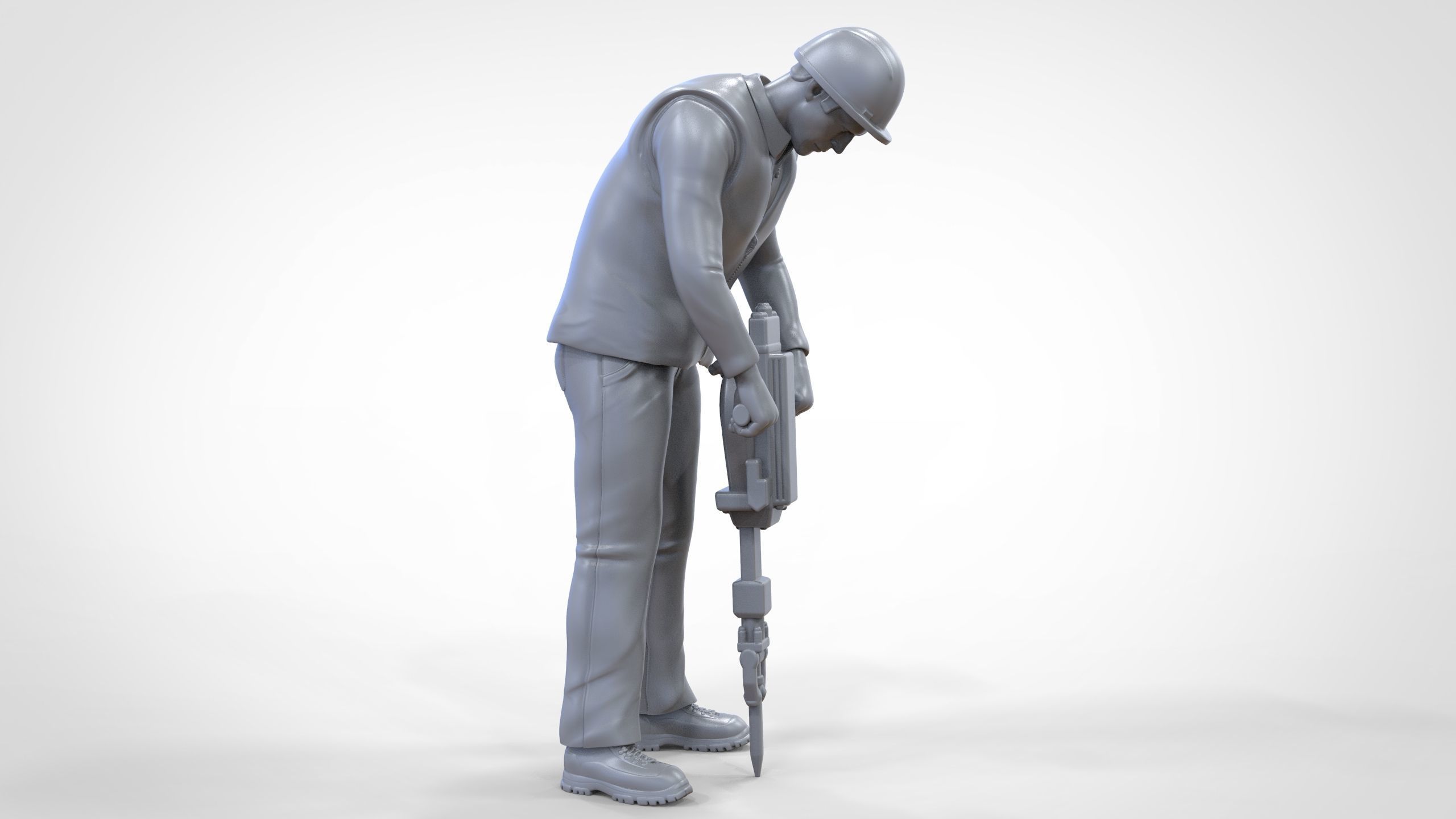 N1 Road Worker with Electric hammer 3D print model_22