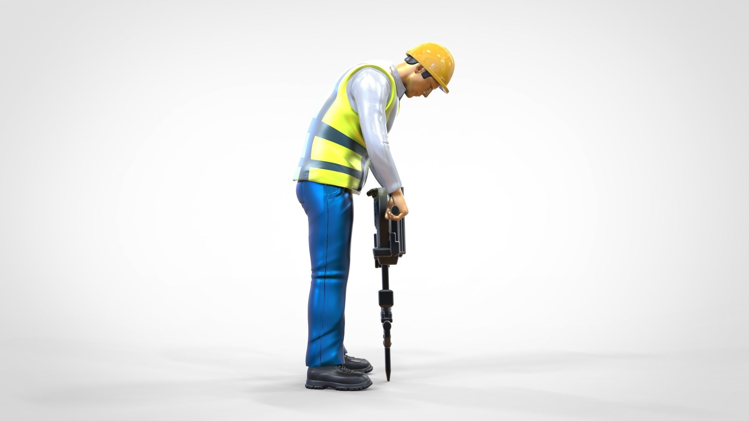 N1 Road Worker with Electric hammer 3D print model_2