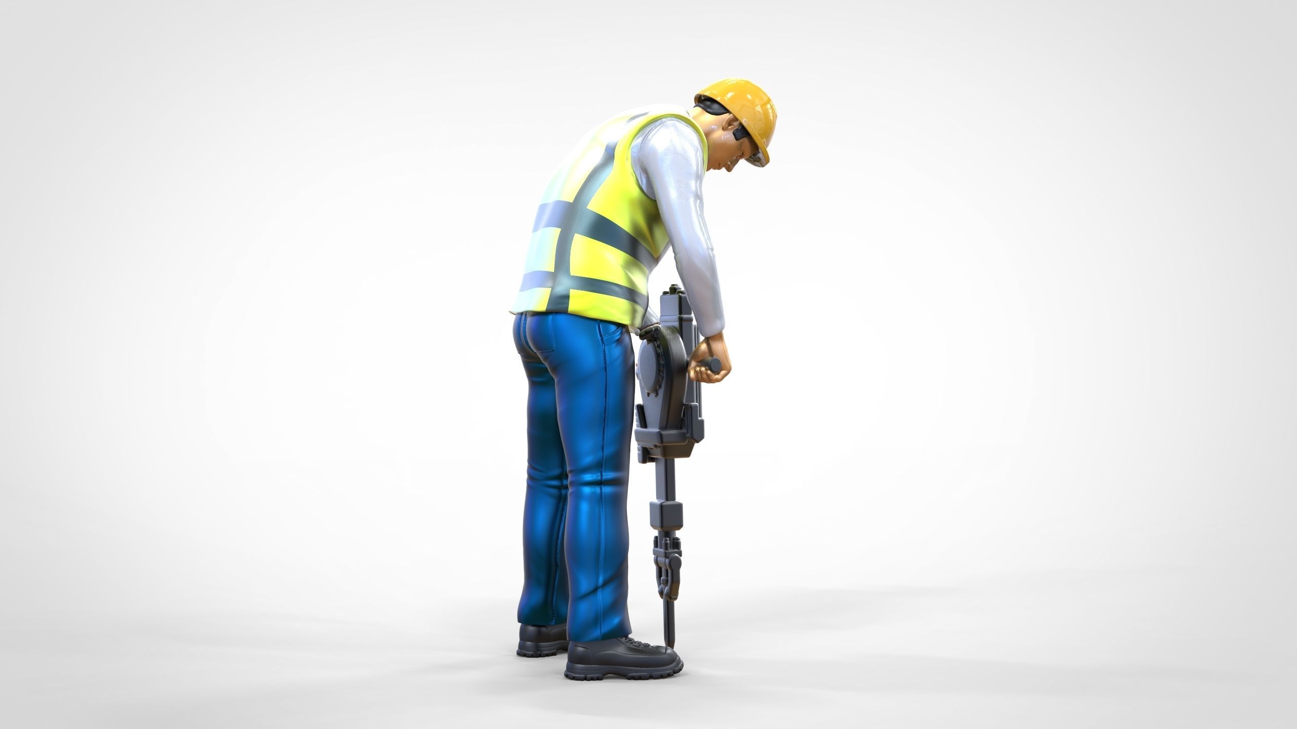 N1 Road Worker with Electric hammer 3D print model_3