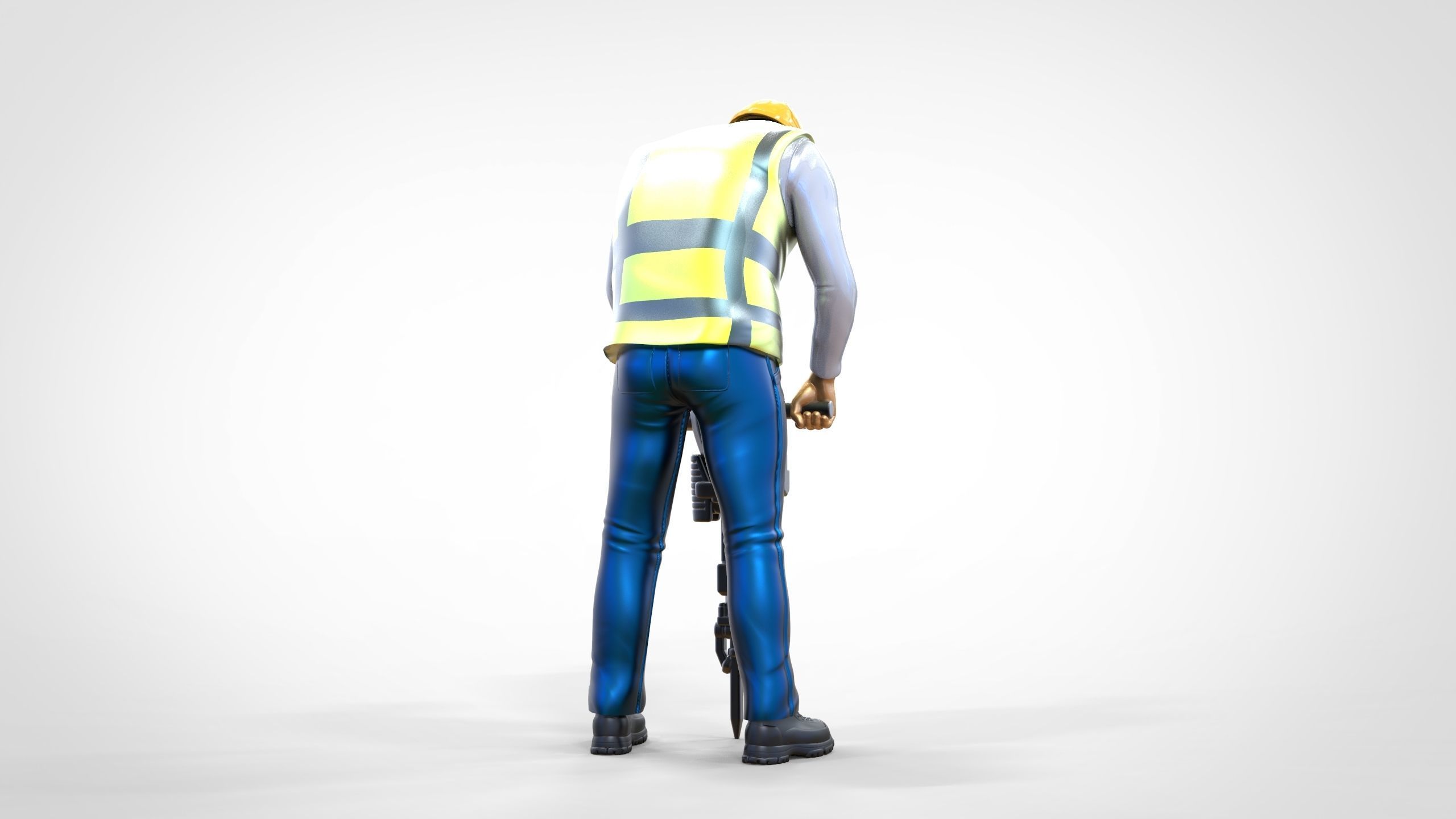 N1 Road Worker with Electric hammer 3D print model_5