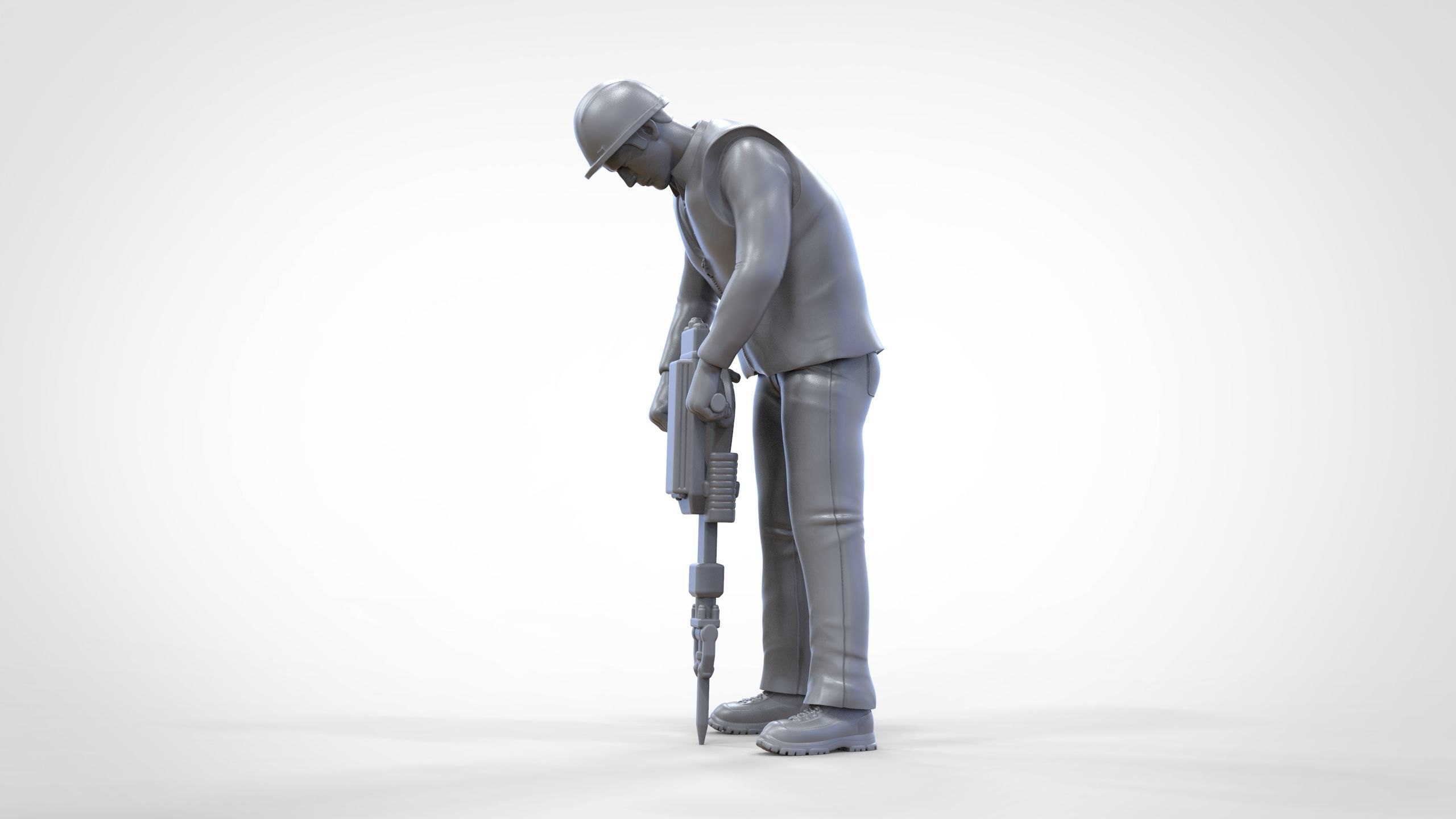N1 Road Worker with Electric hammer 3D print model_28