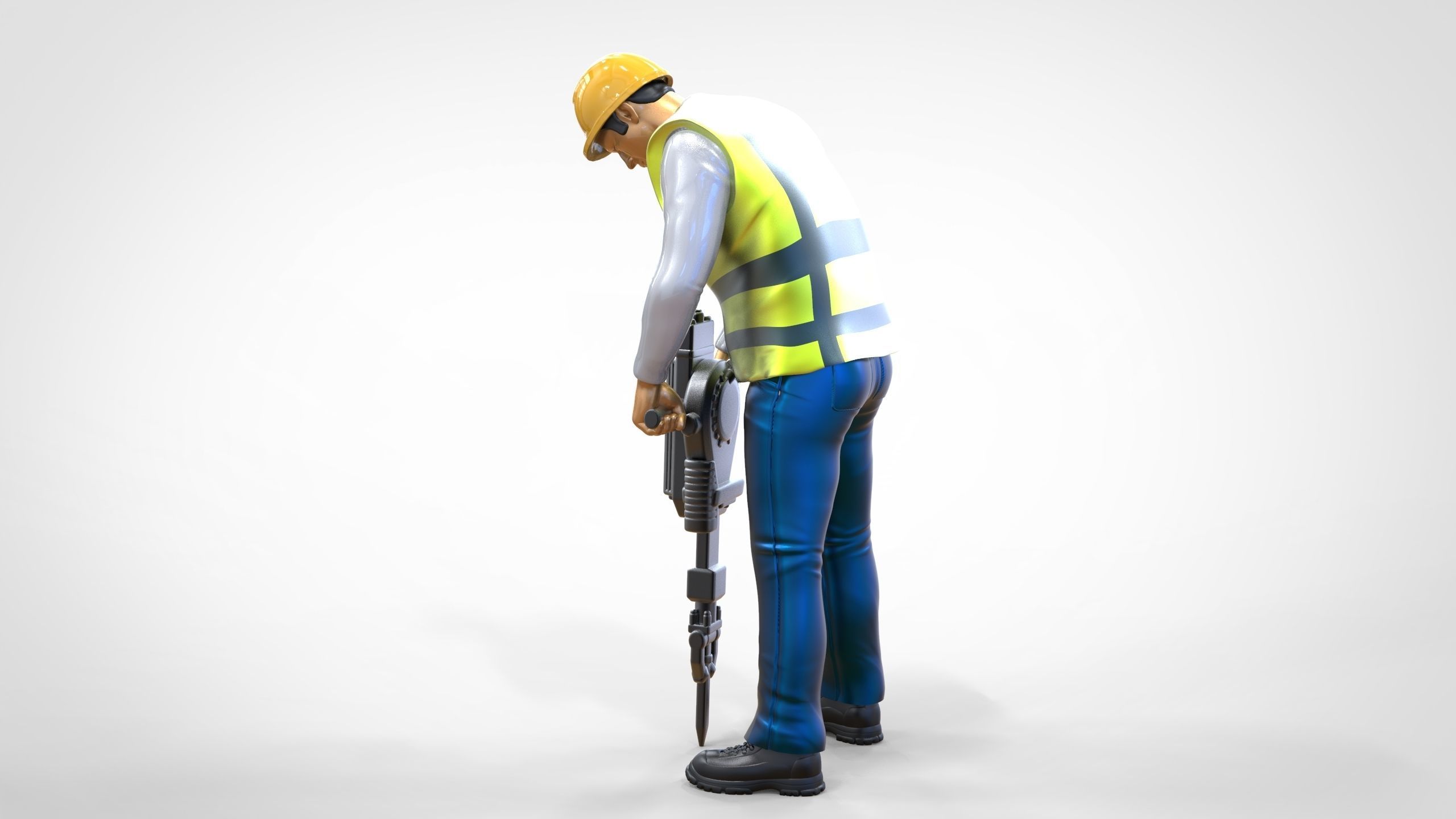 N1 Road Worker with Electric hammer 3D print model_1