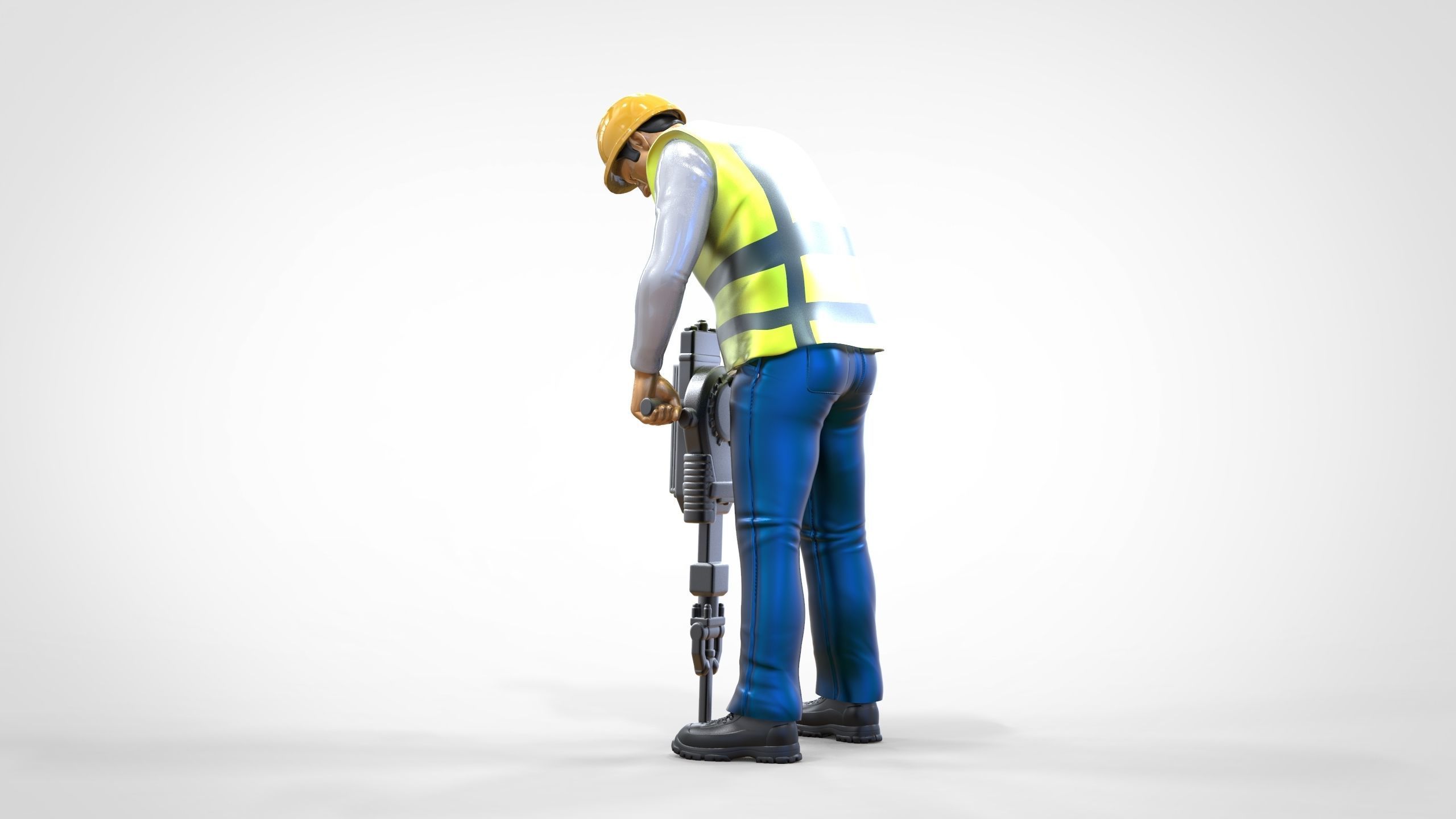 N1 Road Worker with Electric hammer 3D print model_9