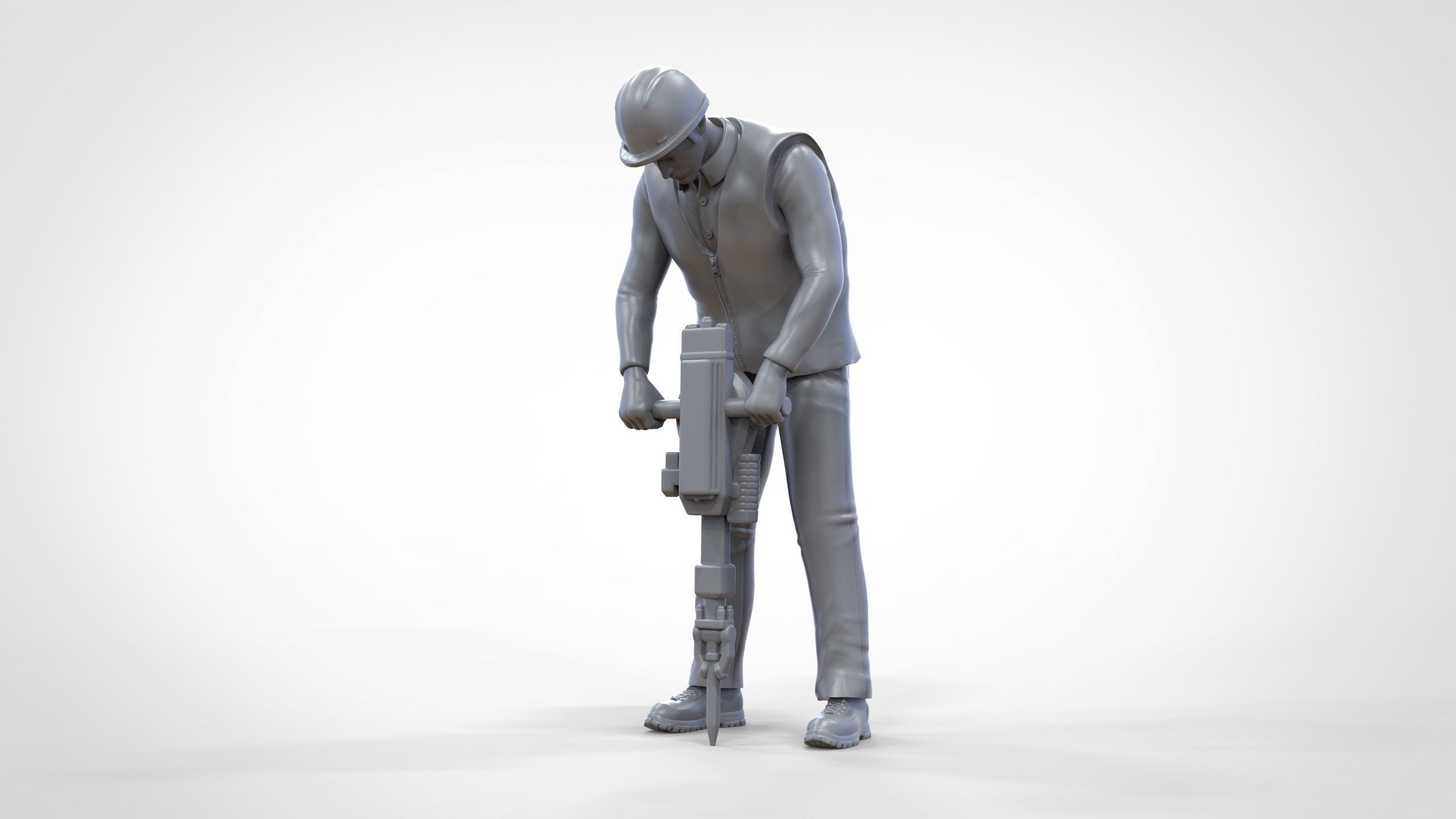 N1 Road Worker with Electric hammer 3D print model_29