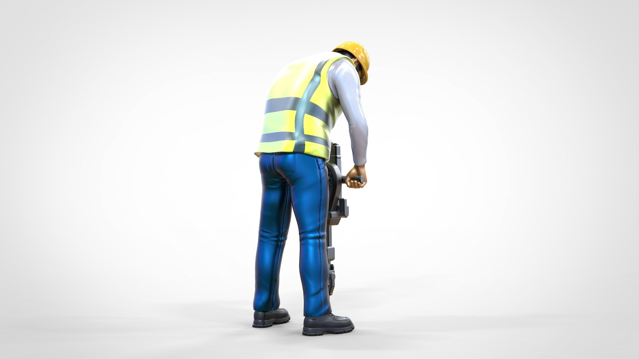 N1 Road Worker with Electric hammer 3D print model_4