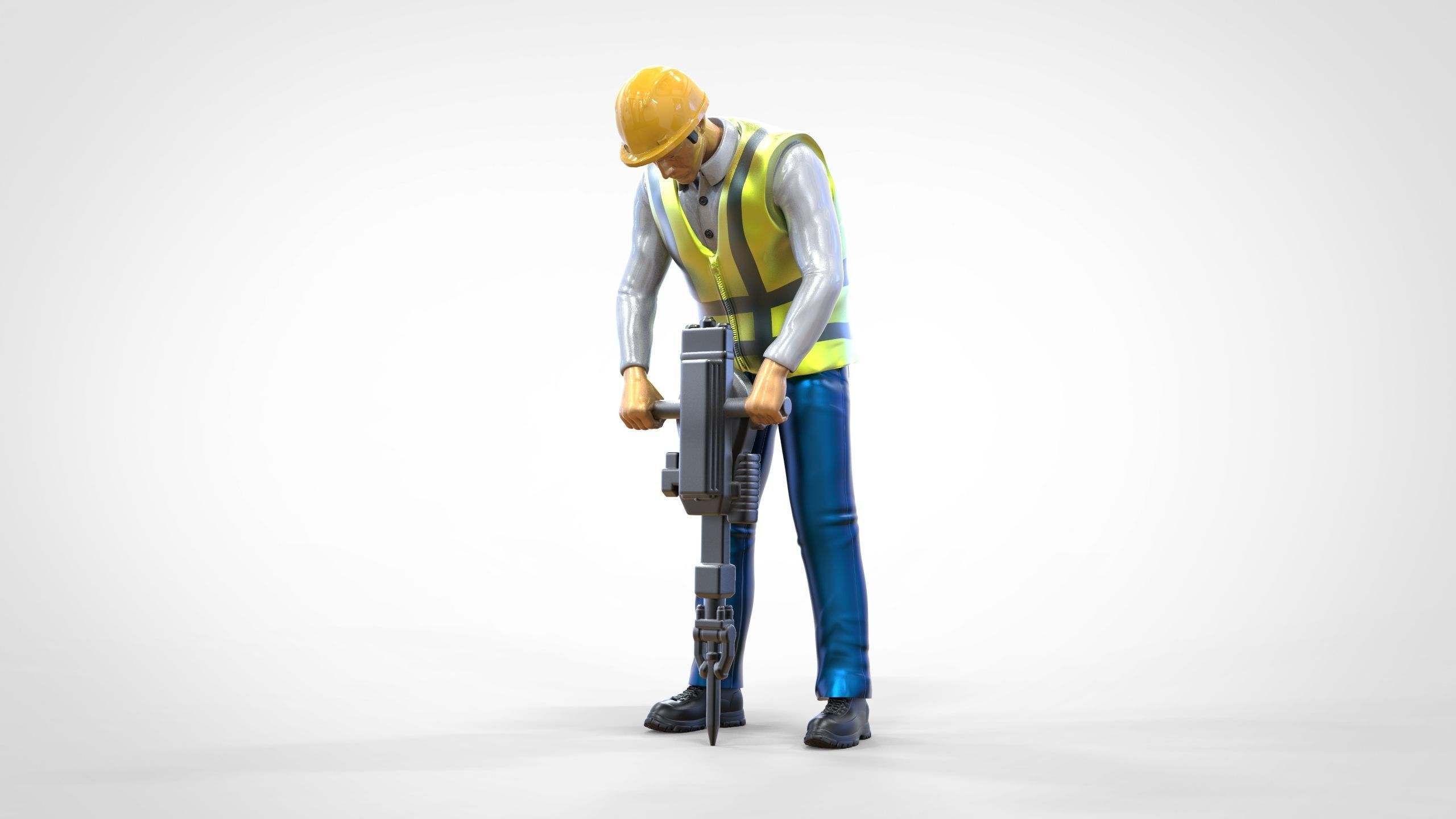 N1 Road Worker with Electric hammer 3D print model_14