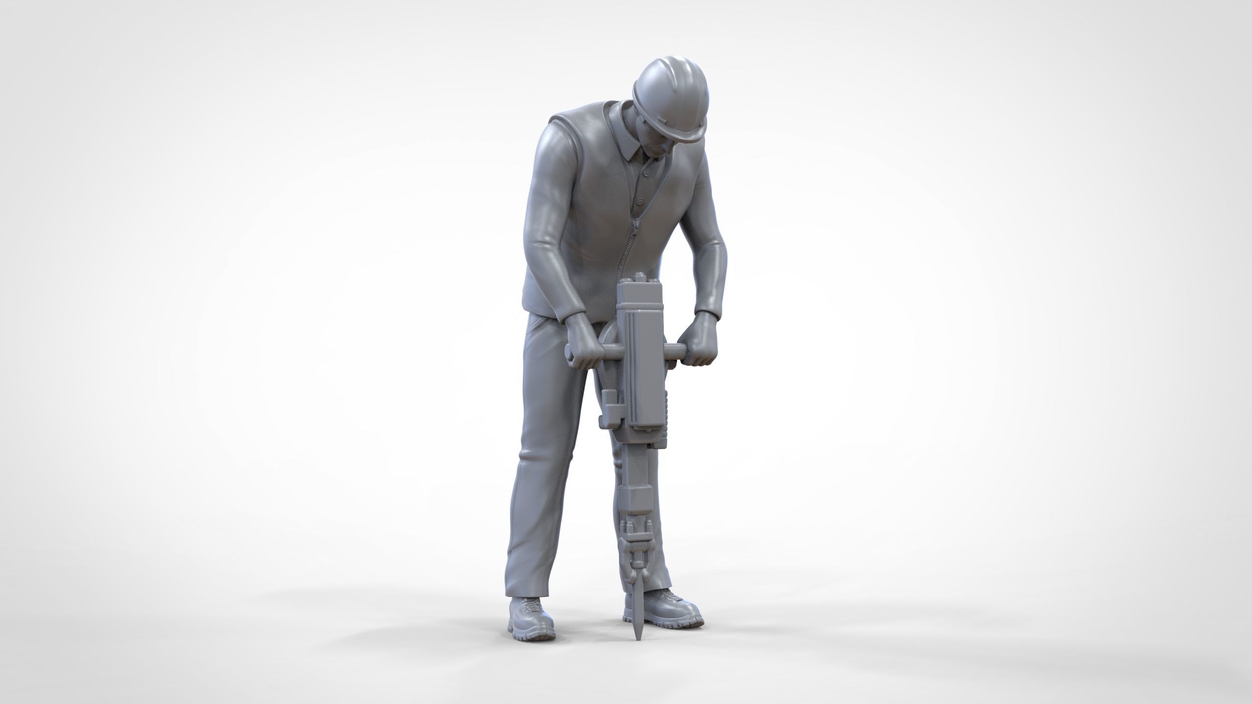 N1 Road Worker with Electric hammer 3D print model_31