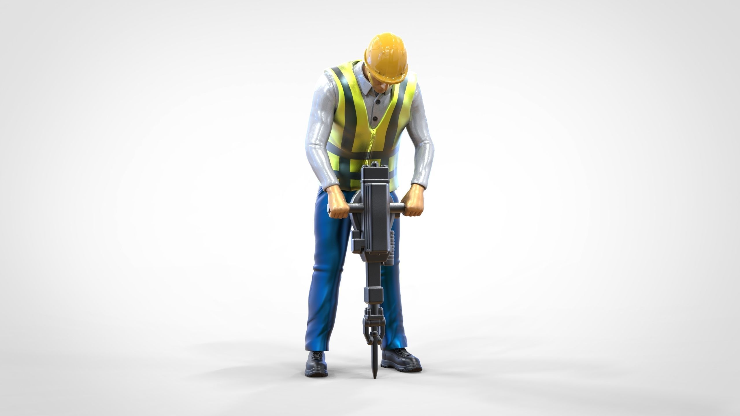 N1 Road Worker with Electric hammer 3D print model_17
