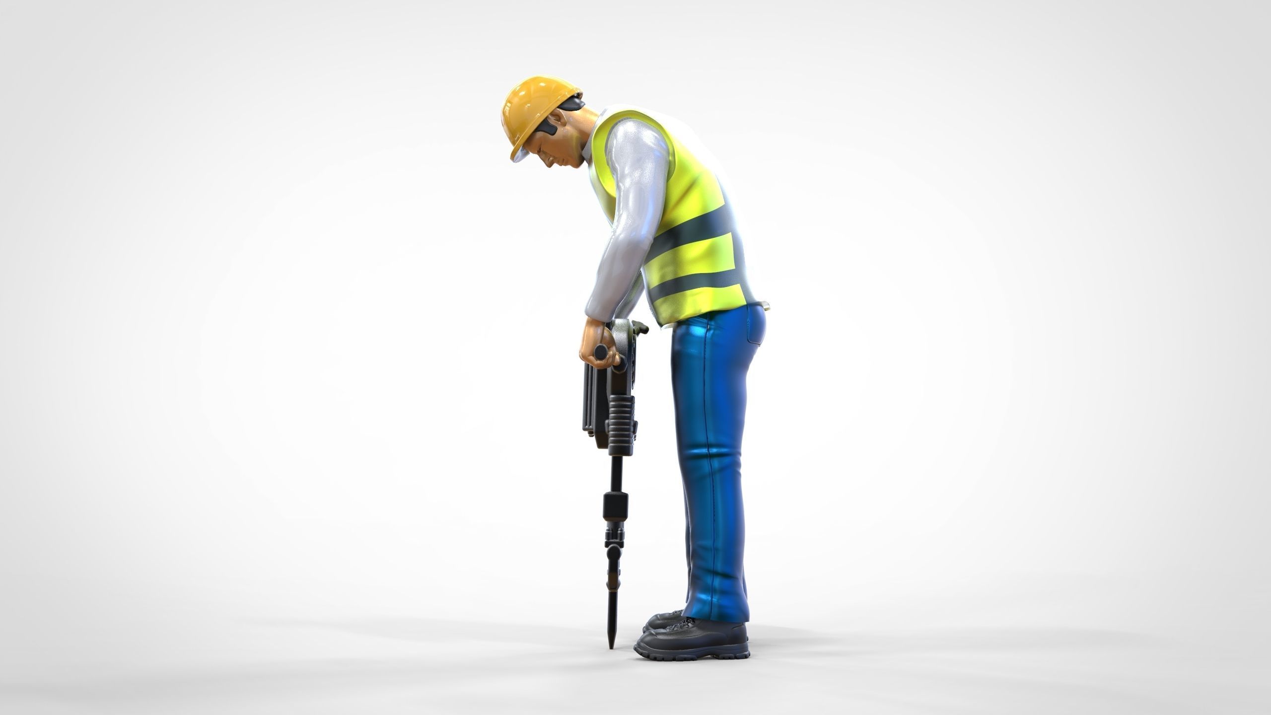 N1 Road Worker with Electric hammer 3D print model_11