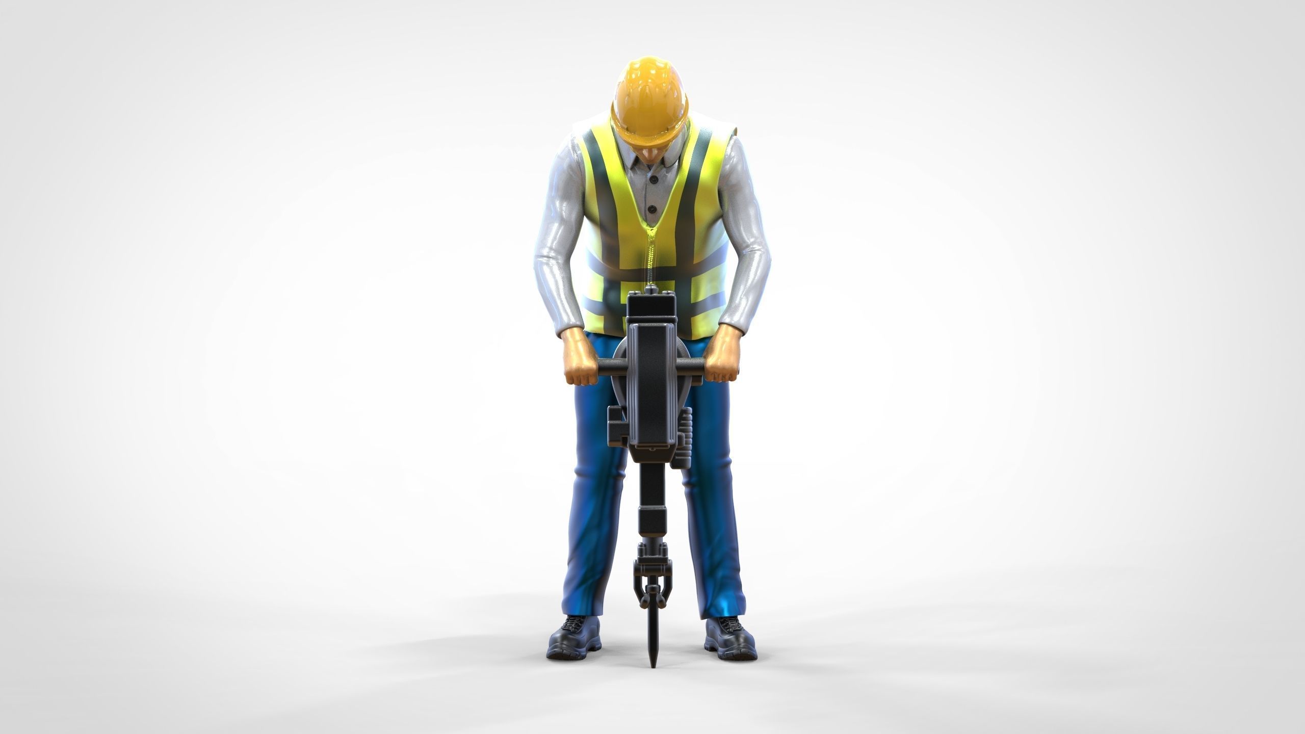 N1 Road Worker with Electric hammer 3D print model_16