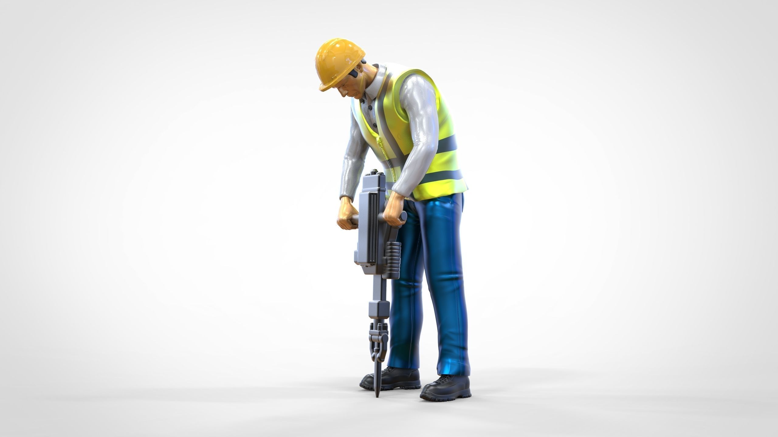 N1 Road Worker with Electric hammer 3D print model_13