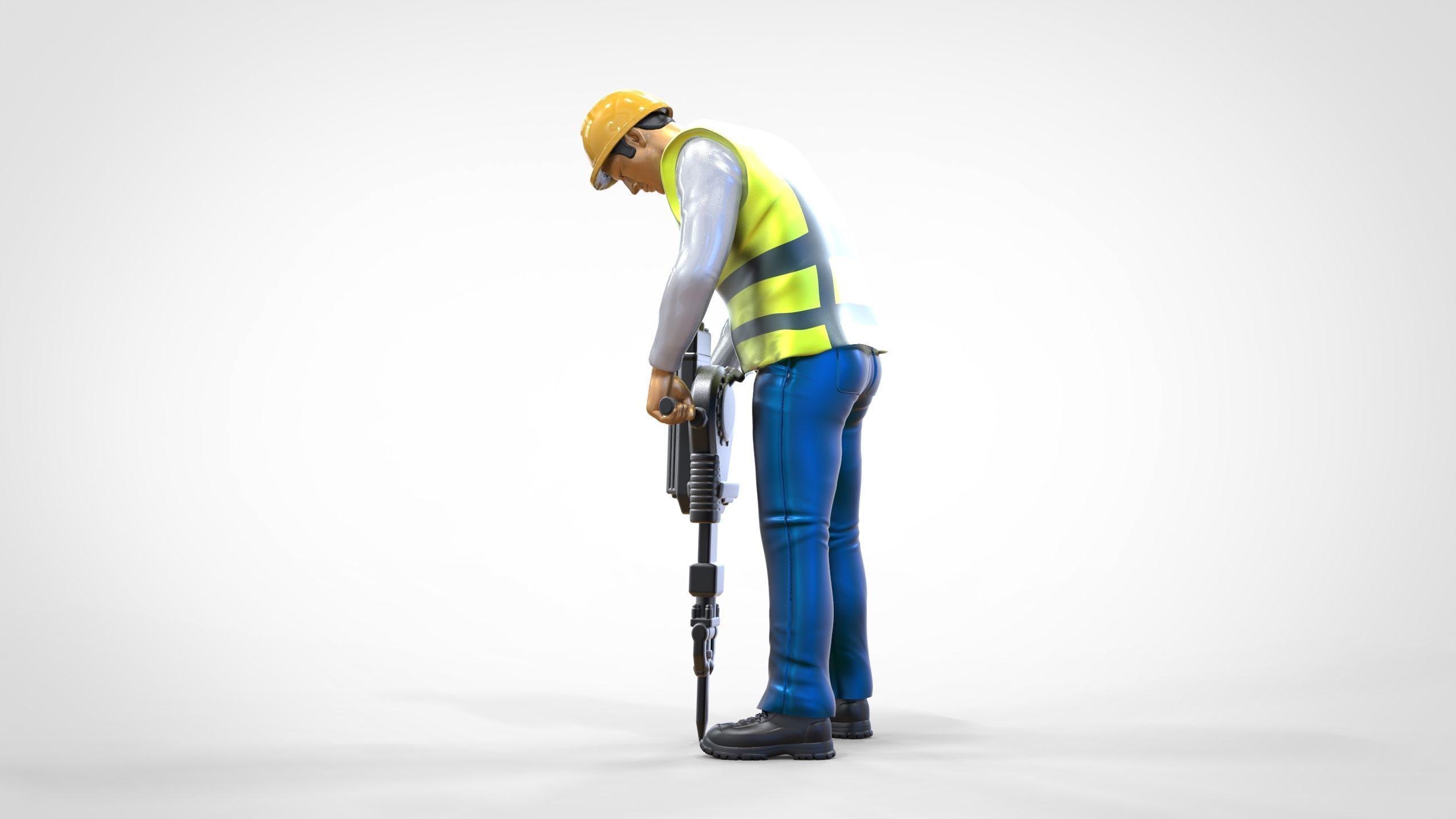 N1 Road Worker with Electric hammer 3D print model_10