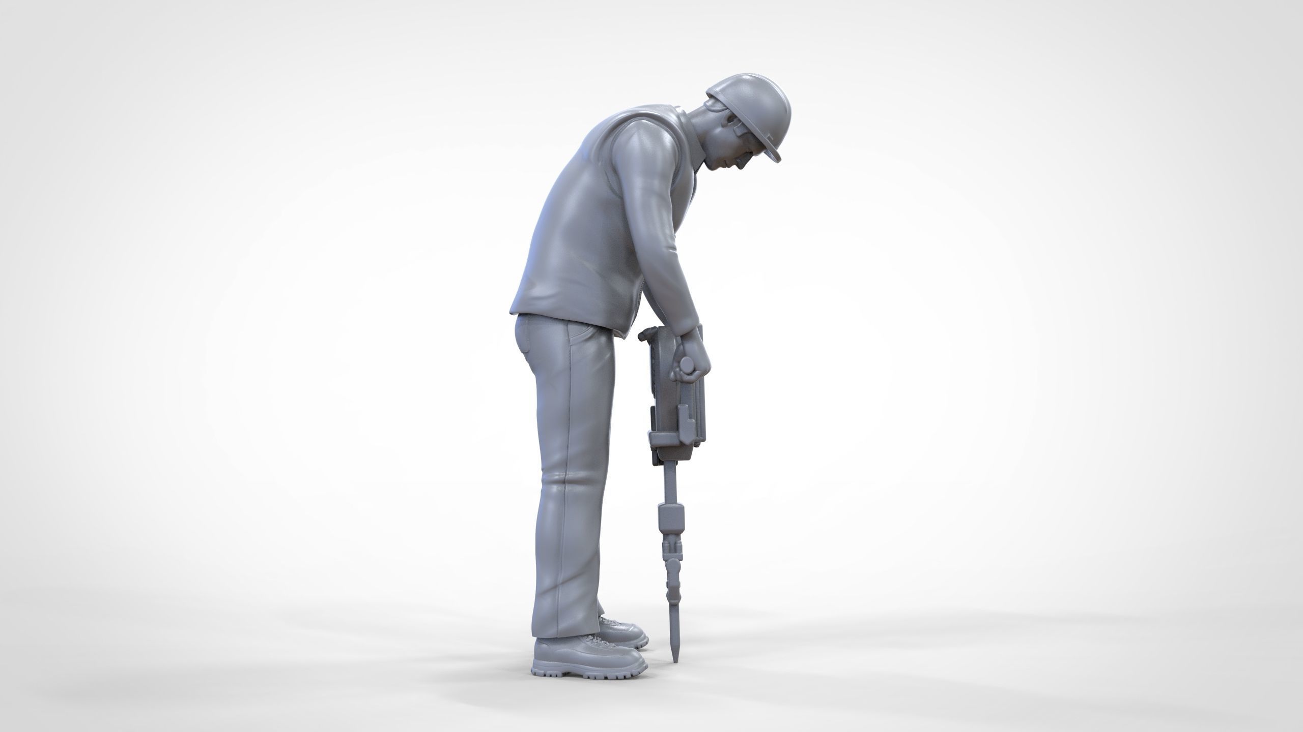 N1 Road Worker with Electric hammer 3D print model_23
