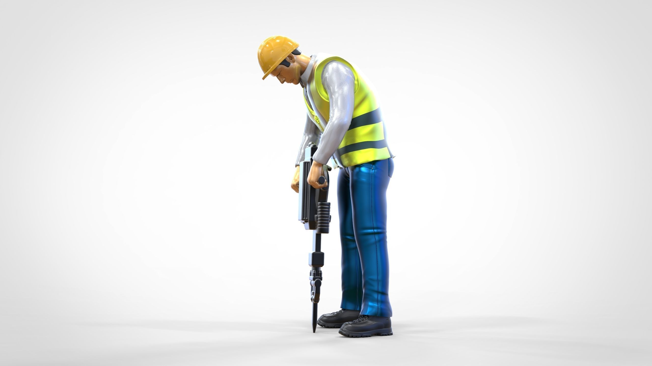 N1 Road Worker with Electric hammer 3D print model_12