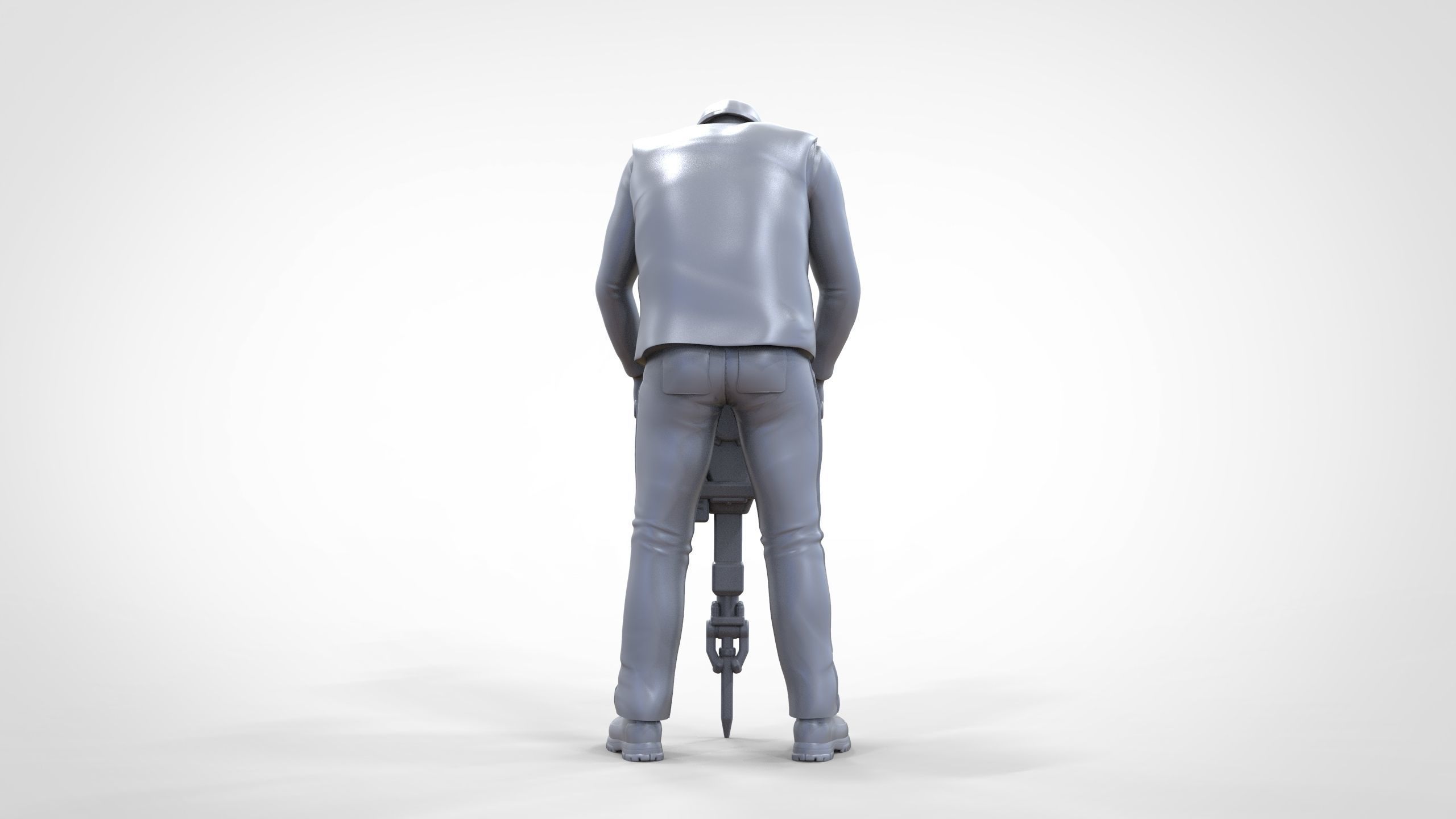 N1 Road Worker with Electric hammer 3D print model_25