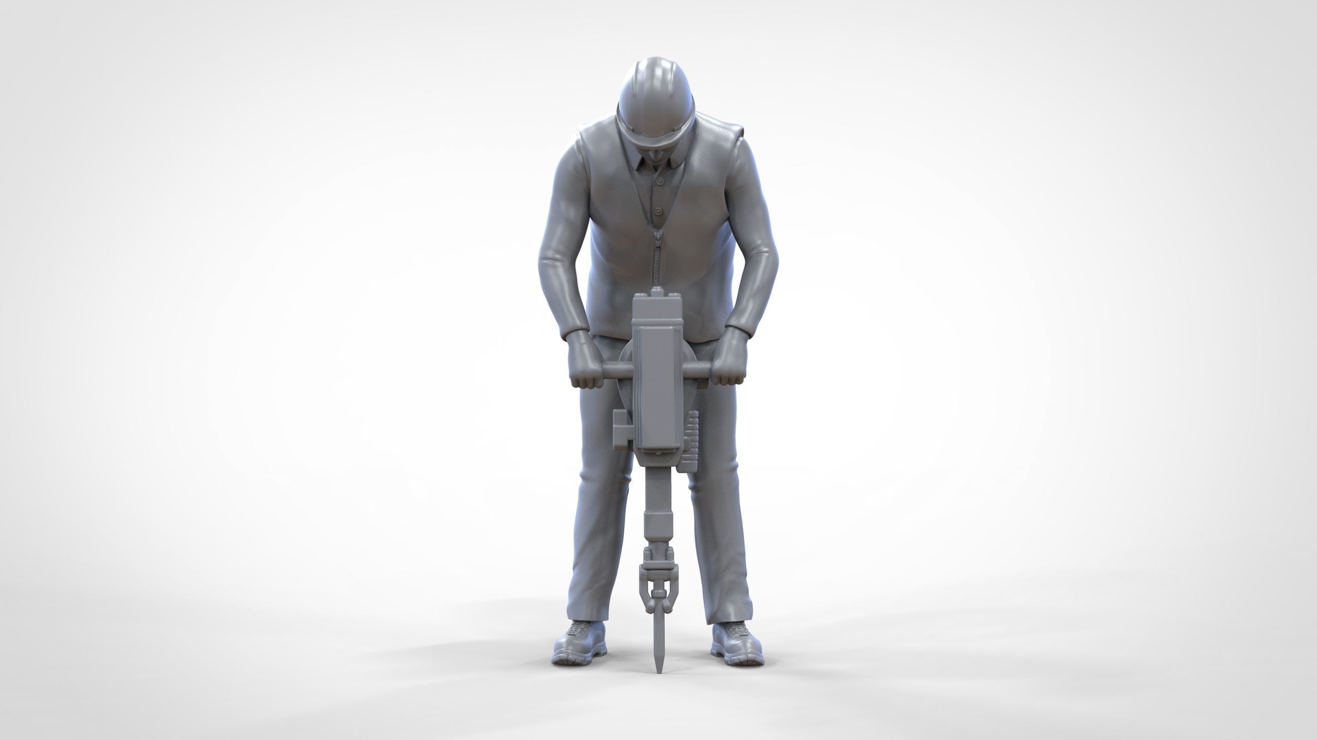 N1 Road Worker with Electric hammer 3D print model_30