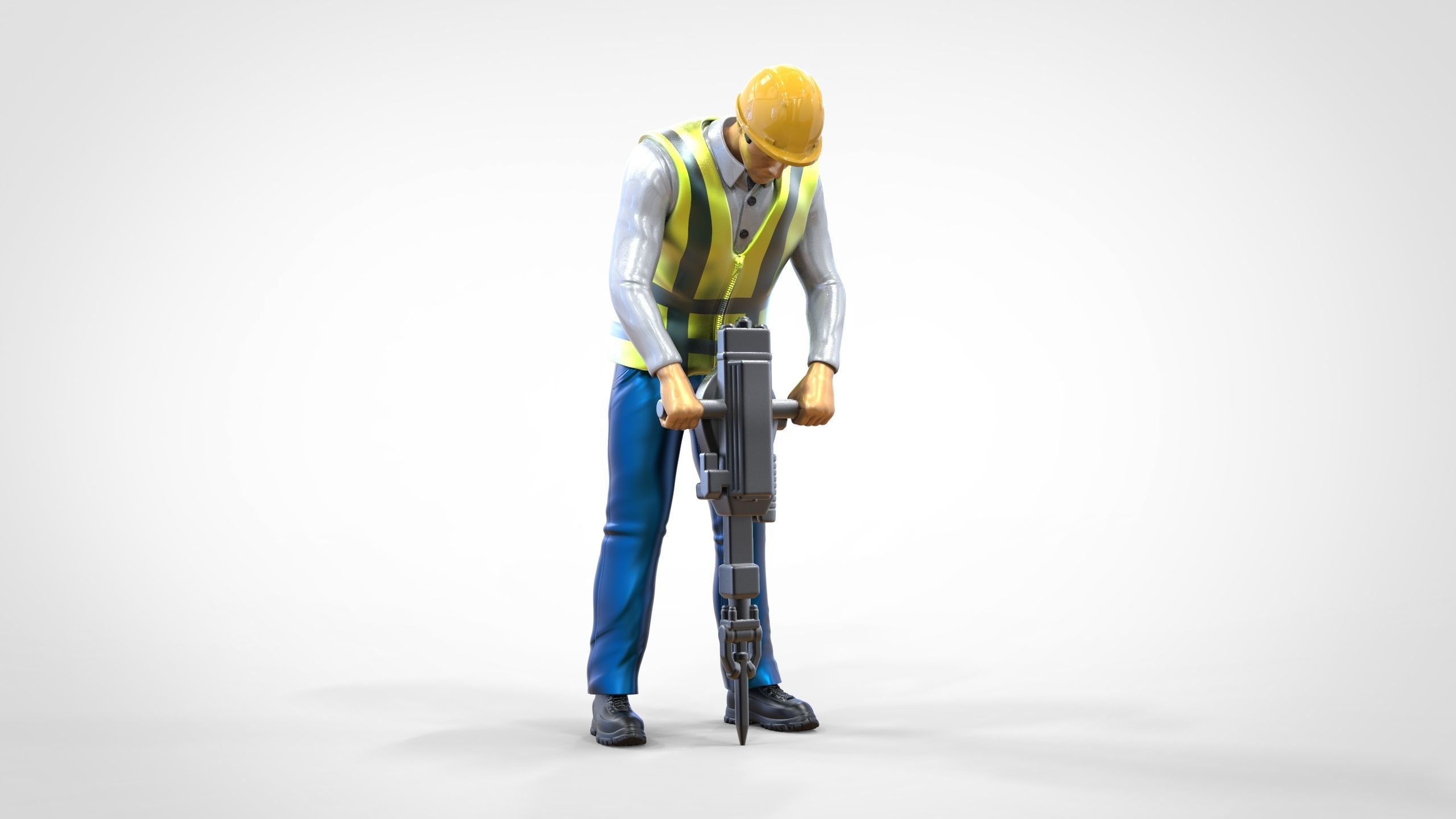 N1 Road Worker with Electric hammer 3D print model_18