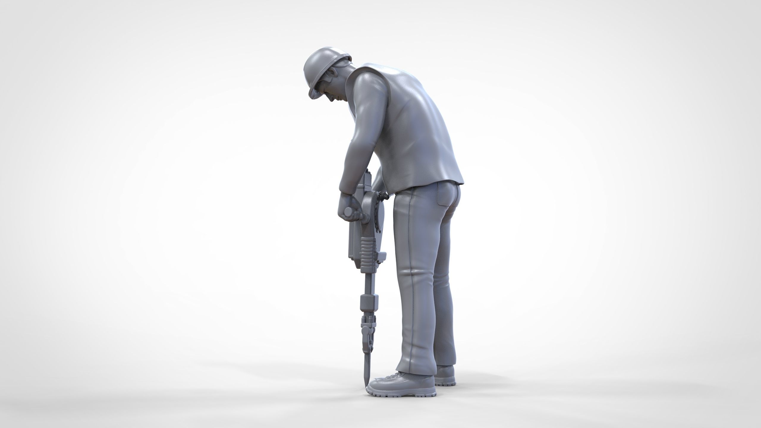 N1 Road Worker with Electric hammer 3D print model_27