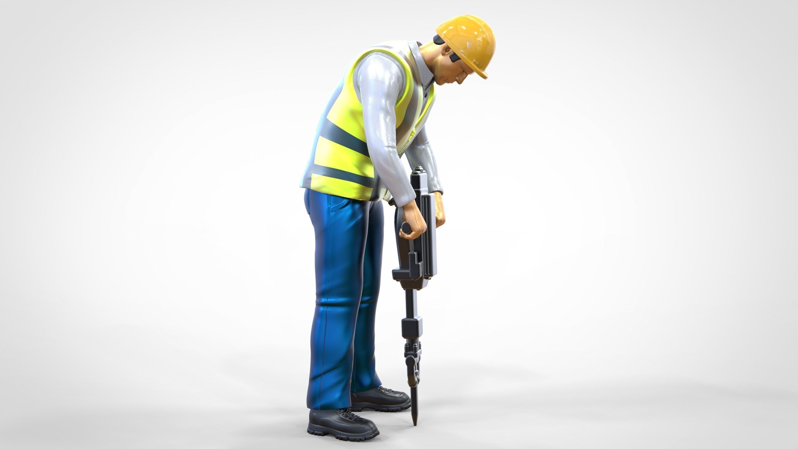 N1 Road Worker with Electric hammer 3D print model_21