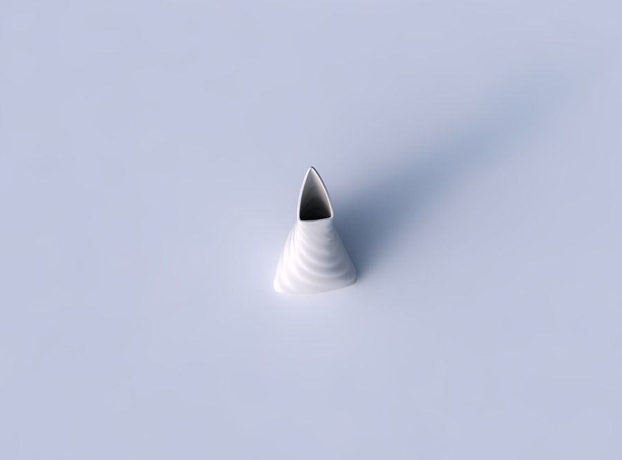 Vase grounded tipping triangle with relaxed large twists 3D print model_2