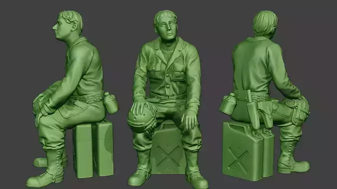 American Tank Crew unit ww2 Sit ATC1 3D print model