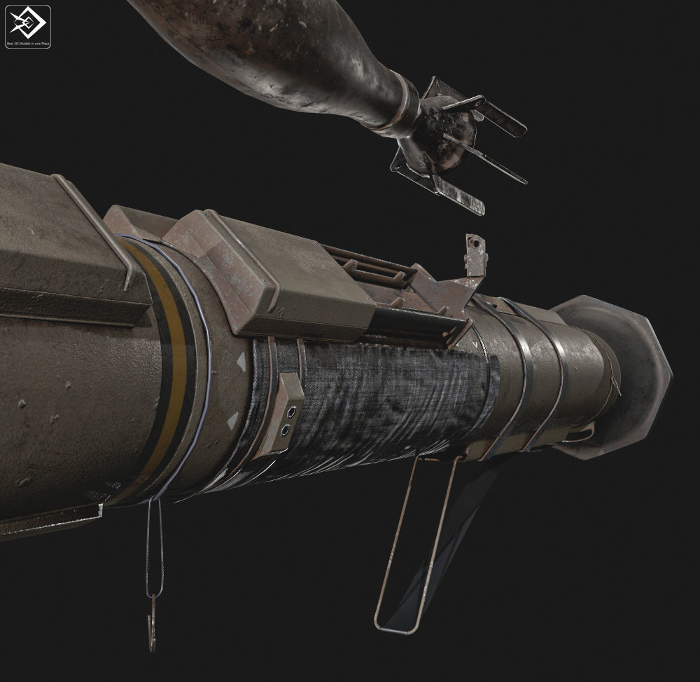 AT4  rocket launcher Low-poly 3D model_5