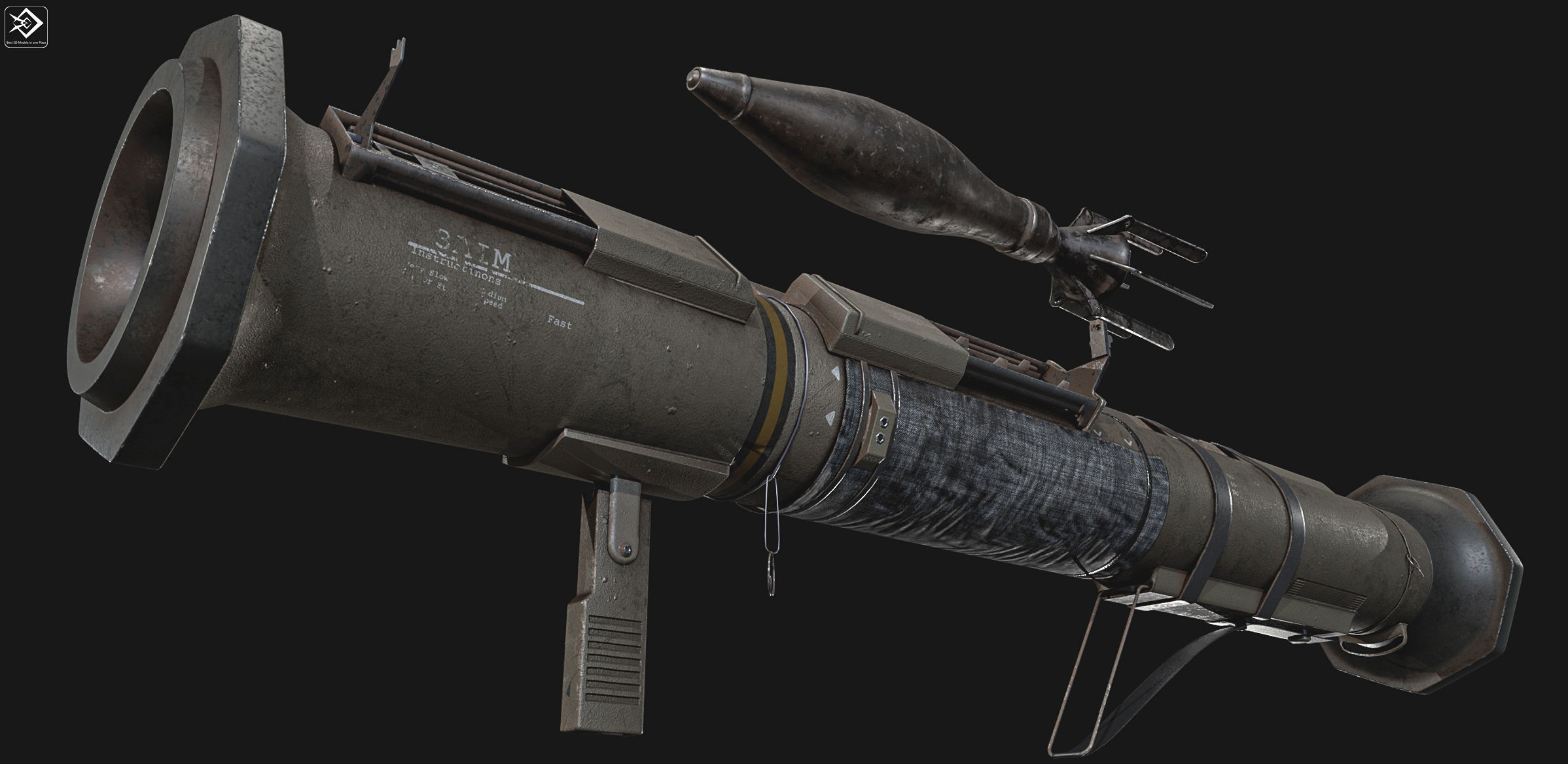 AT4  rocket launcher Low-poly 3D model_2