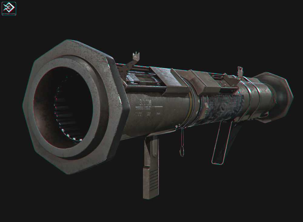 AT4  rocket launcher Low-poly 3D model_1