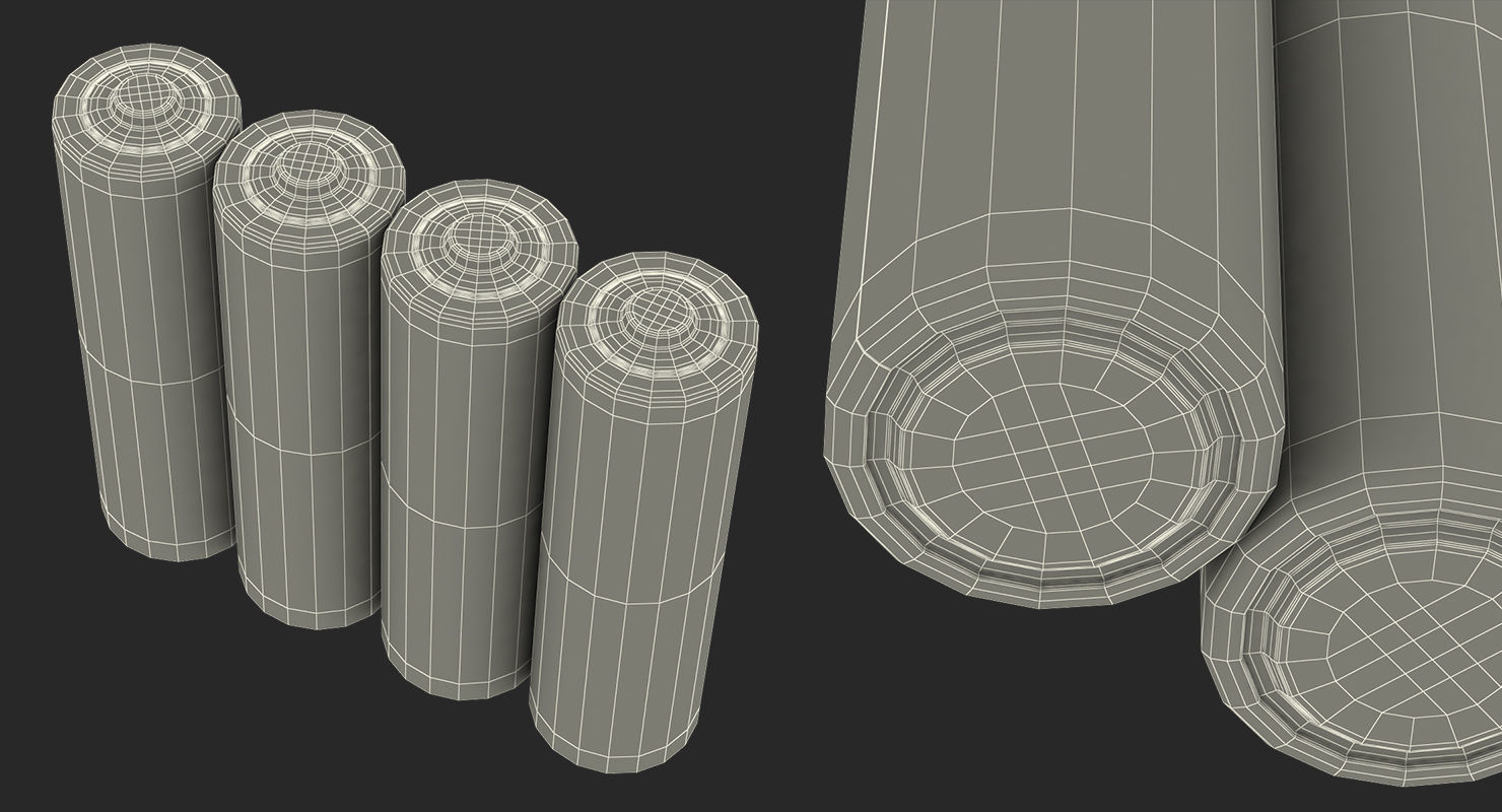 AA Duracell CopperTop Alkaline Four Batteries 3D model_13