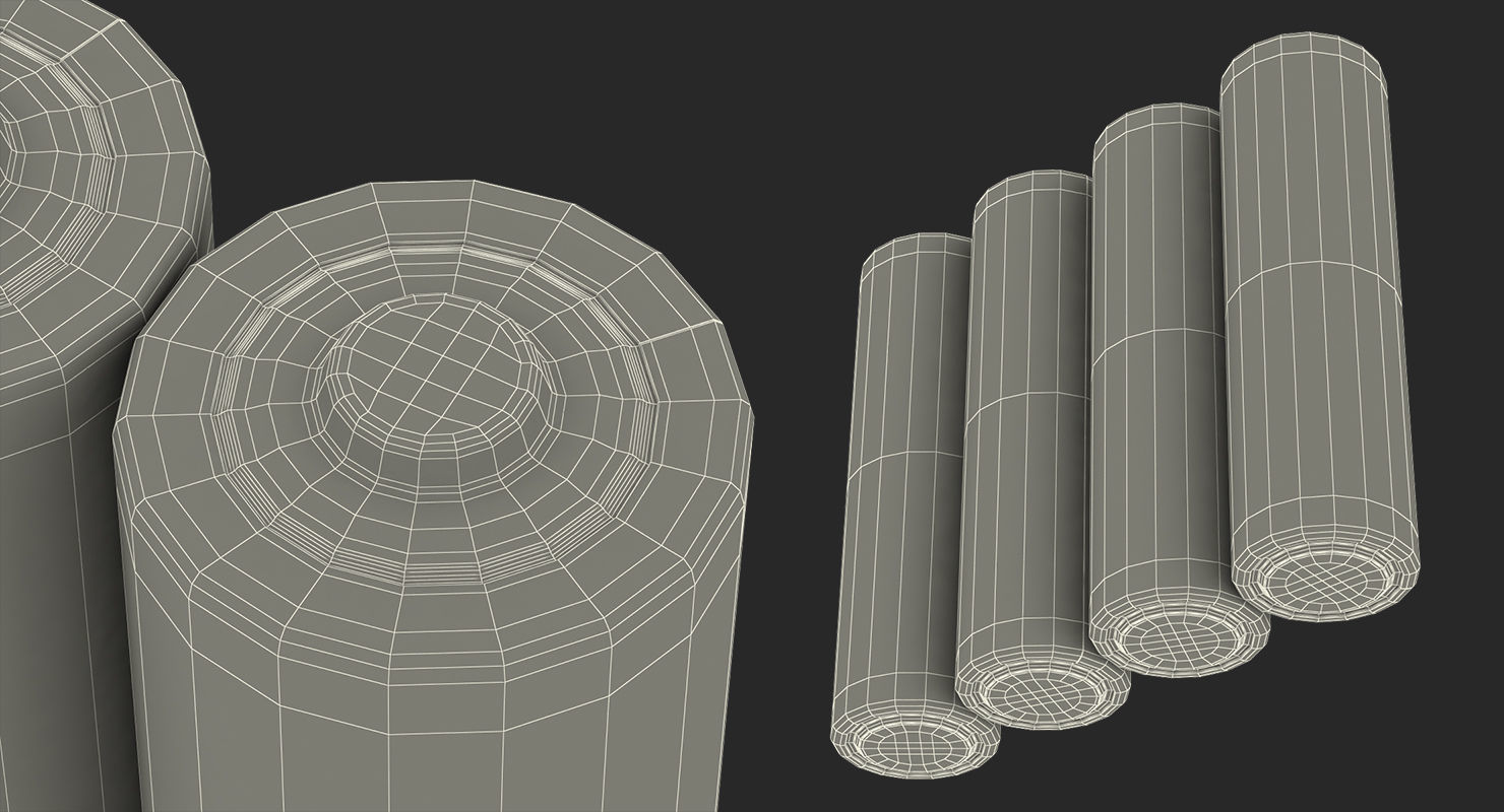 AA Duracell CopperTop Alkaline Four Batteries 3D model_14