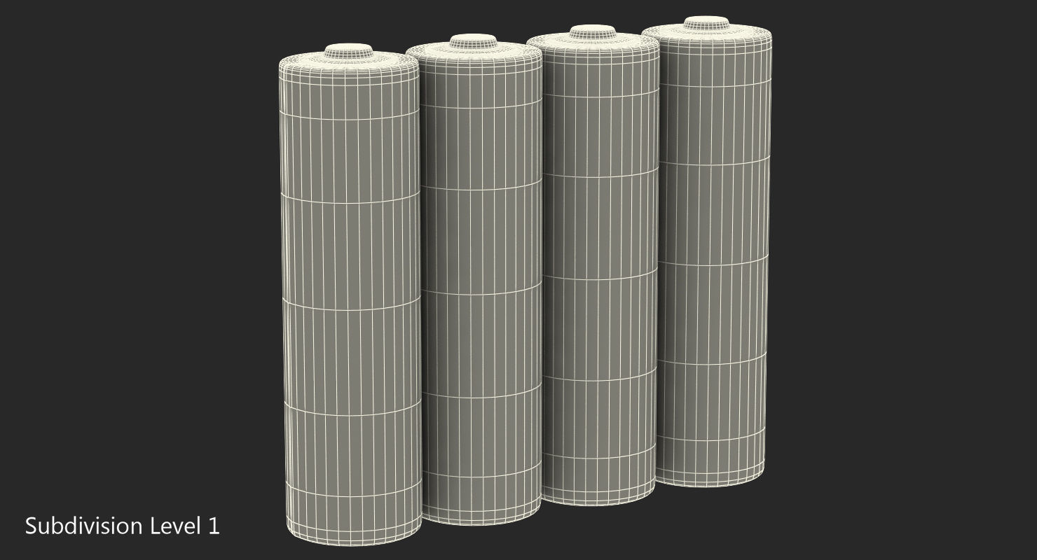 AA Duracell CopperTop Alkaline Four Batteries 3D model_7