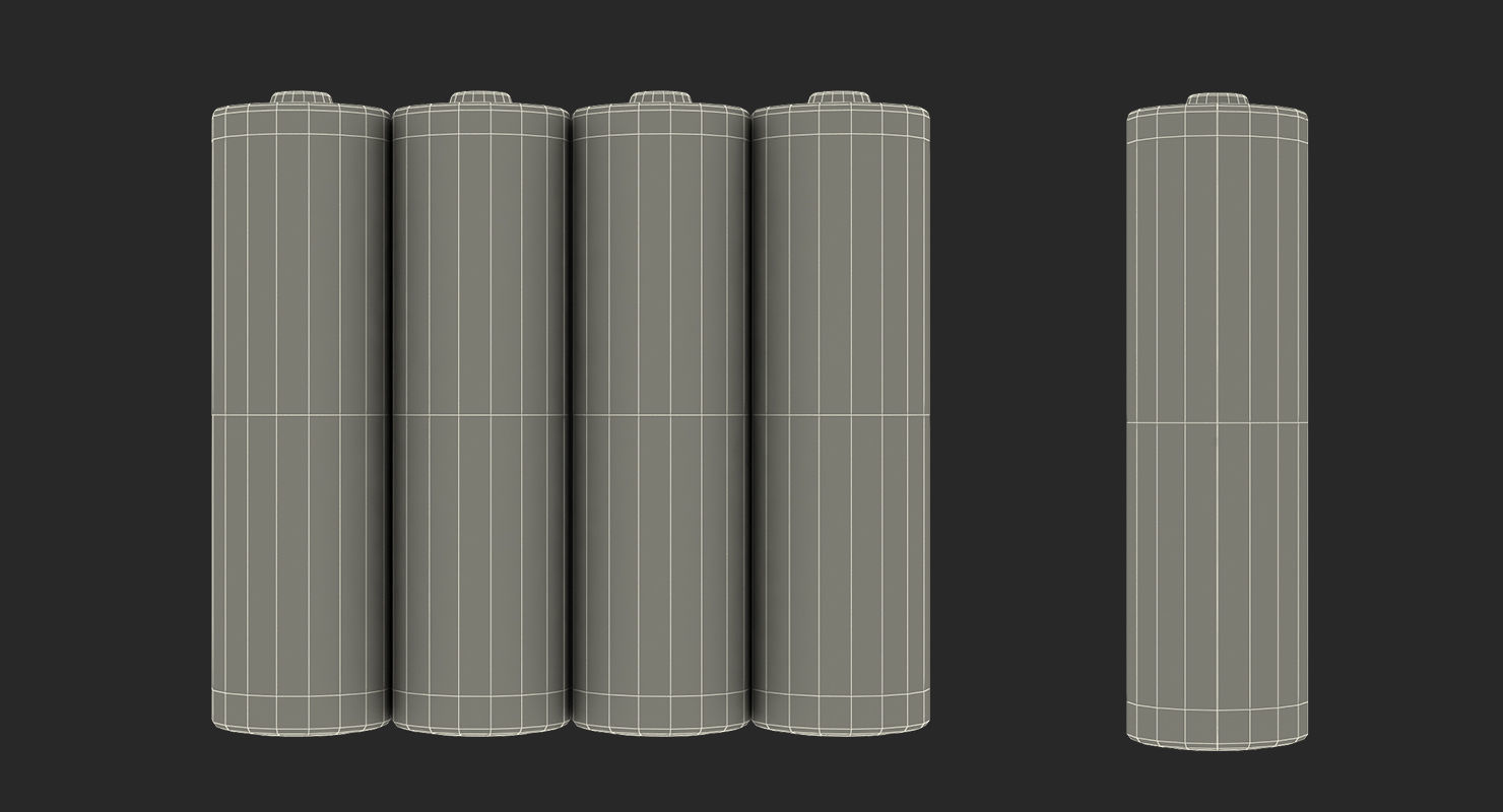 AA Duracell CopperTop Alkaline Four Batteries 3D model_15