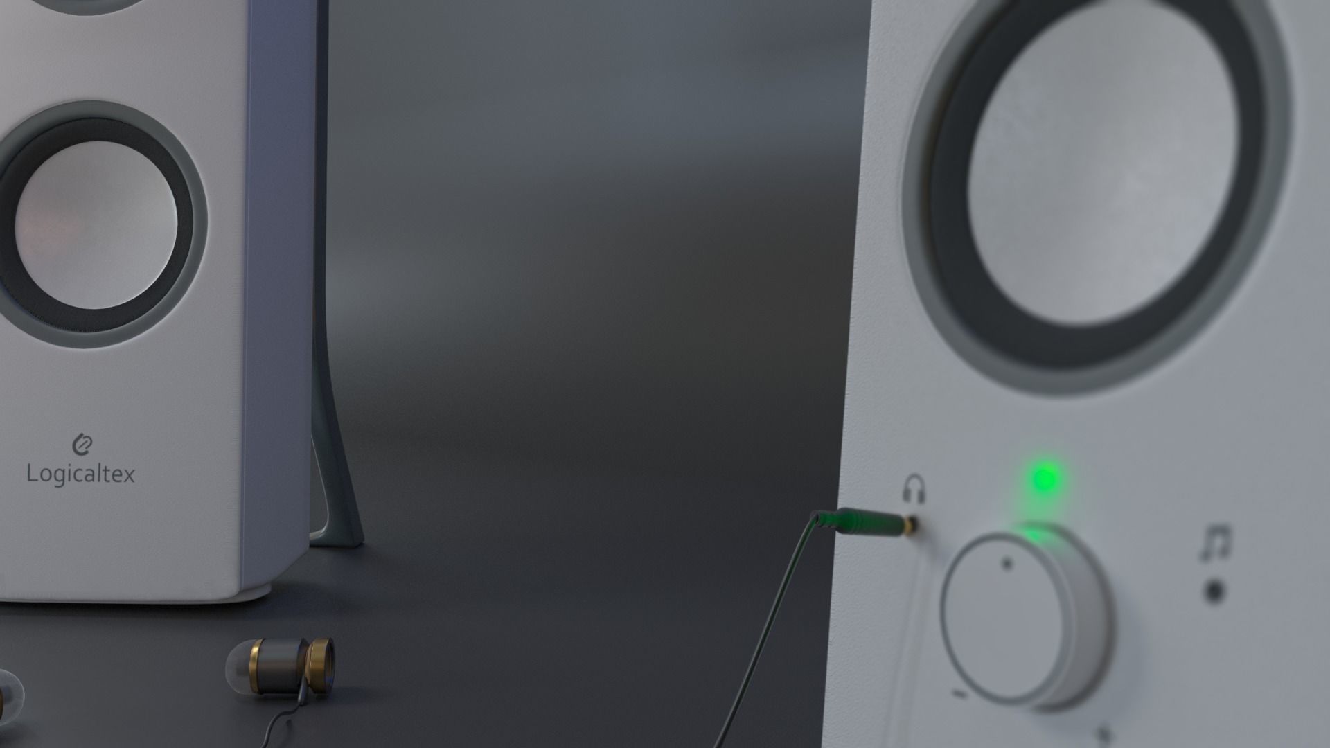 PBR Highpoly Speakers and earphones 3D model_2