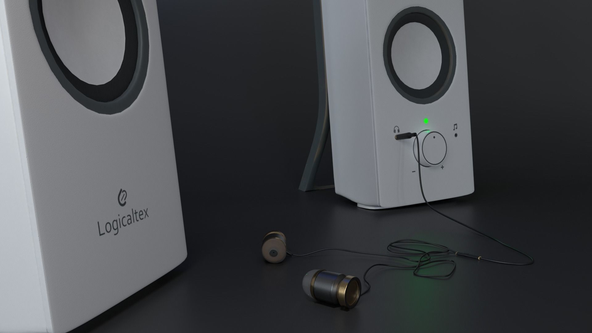 PBR Highpoly Speakers and earphones 3D model_7