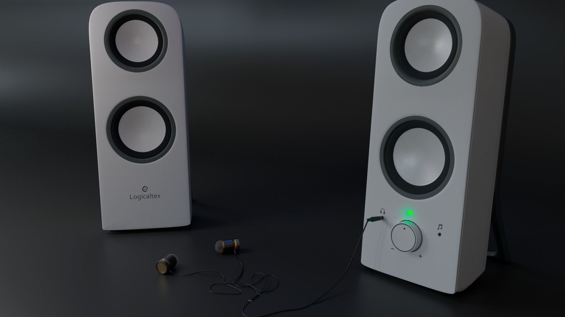 PBR Highpoly Speakers and earphones 3D model_1
