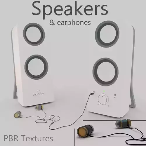 PBR Highpoly Speakers and earphones