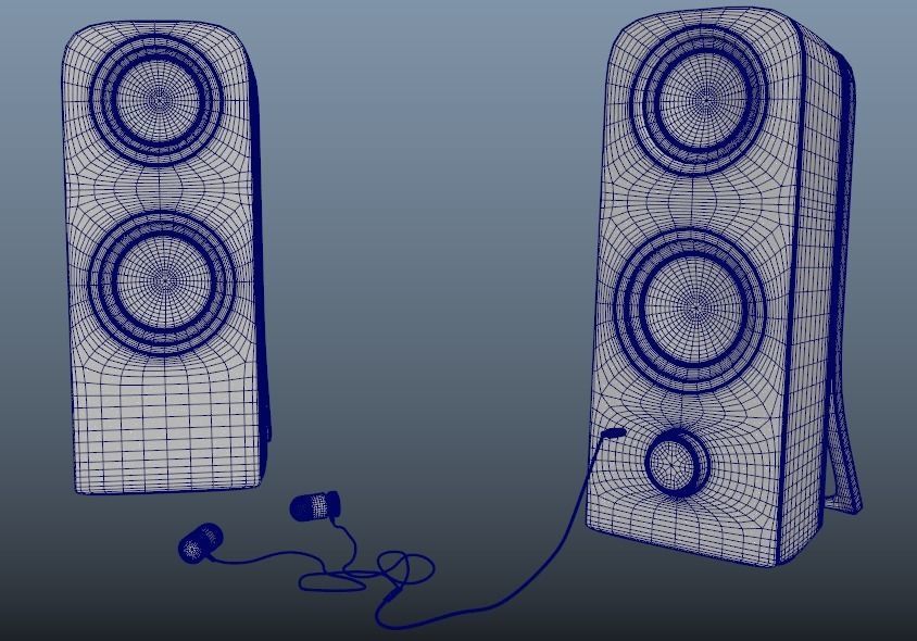PBR Highpoly Speakers and earphones 3D model_4