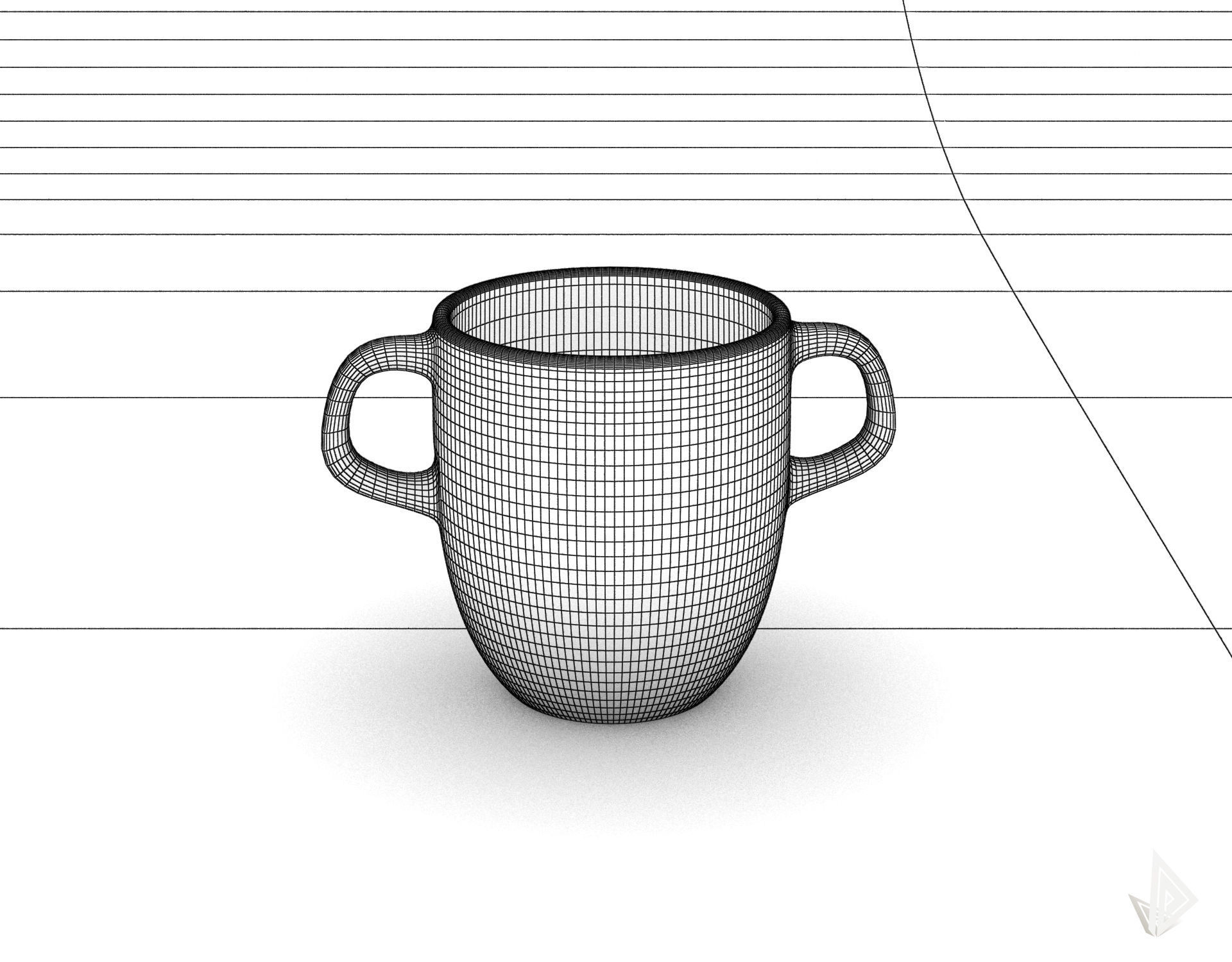 CUP---007 cup with two handles 3D print model_34