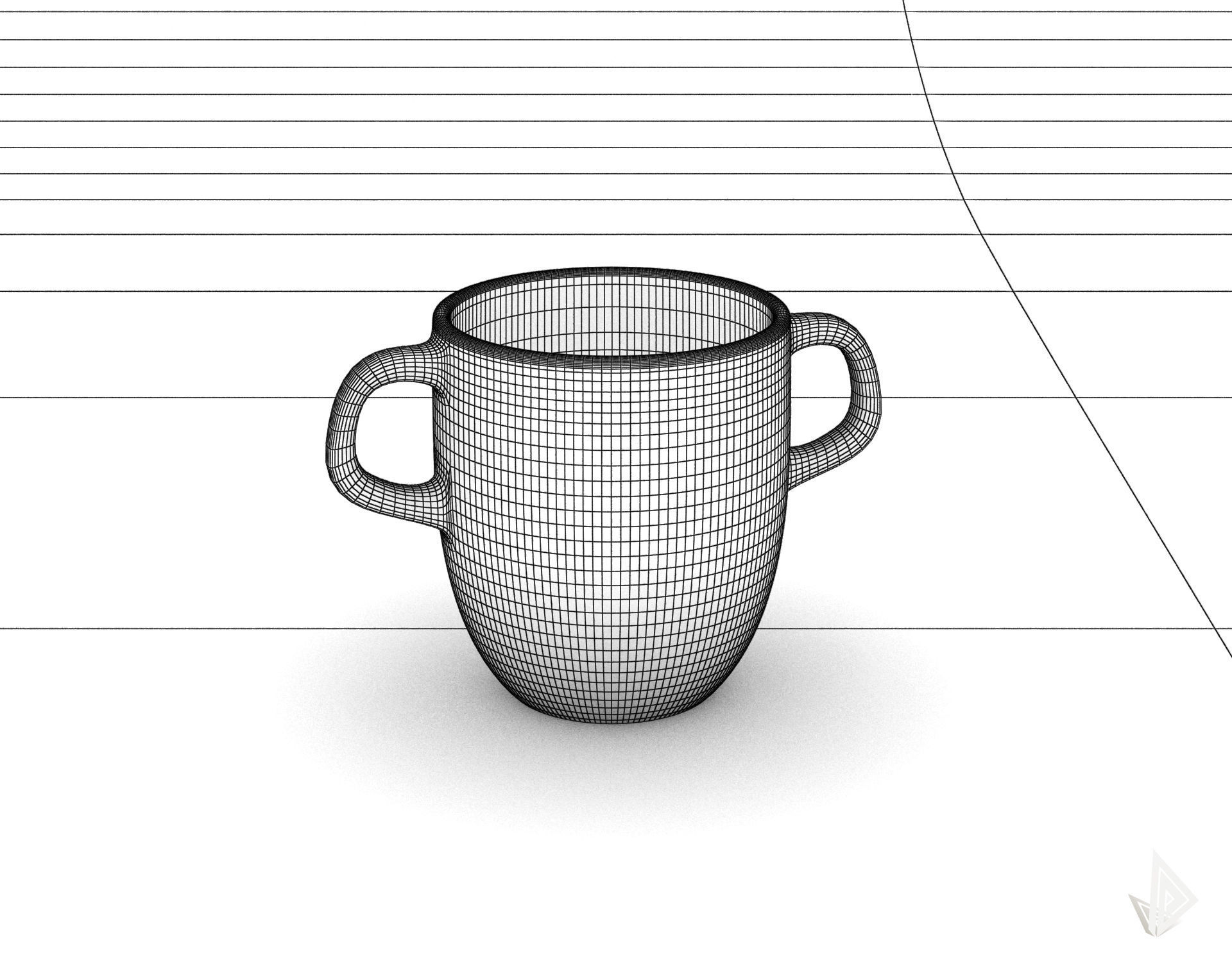 CUP---007 cup with two handles 3D print model_26