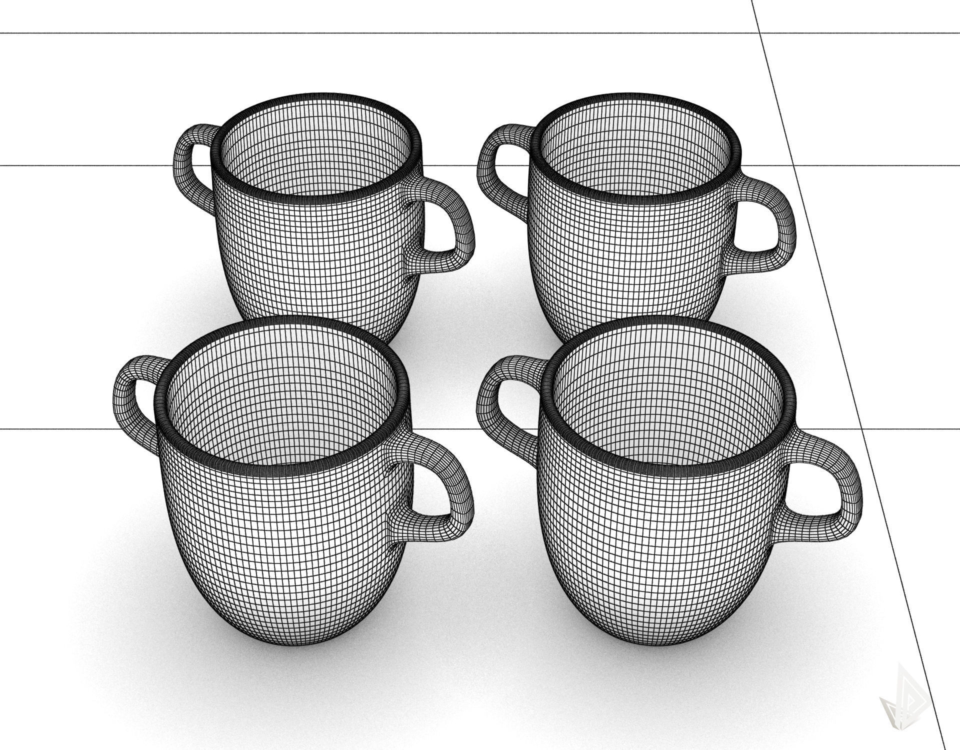 CUP---007 cup with two handles 3D print model_23