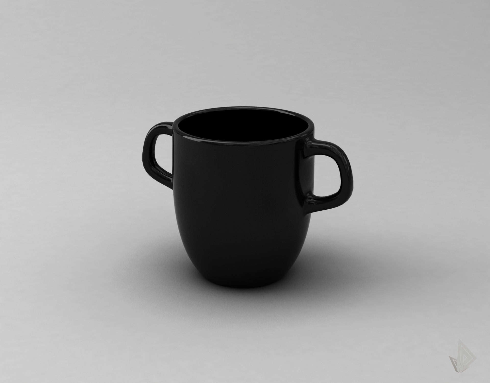 CUP---007 cup with two handles 3D print model_3