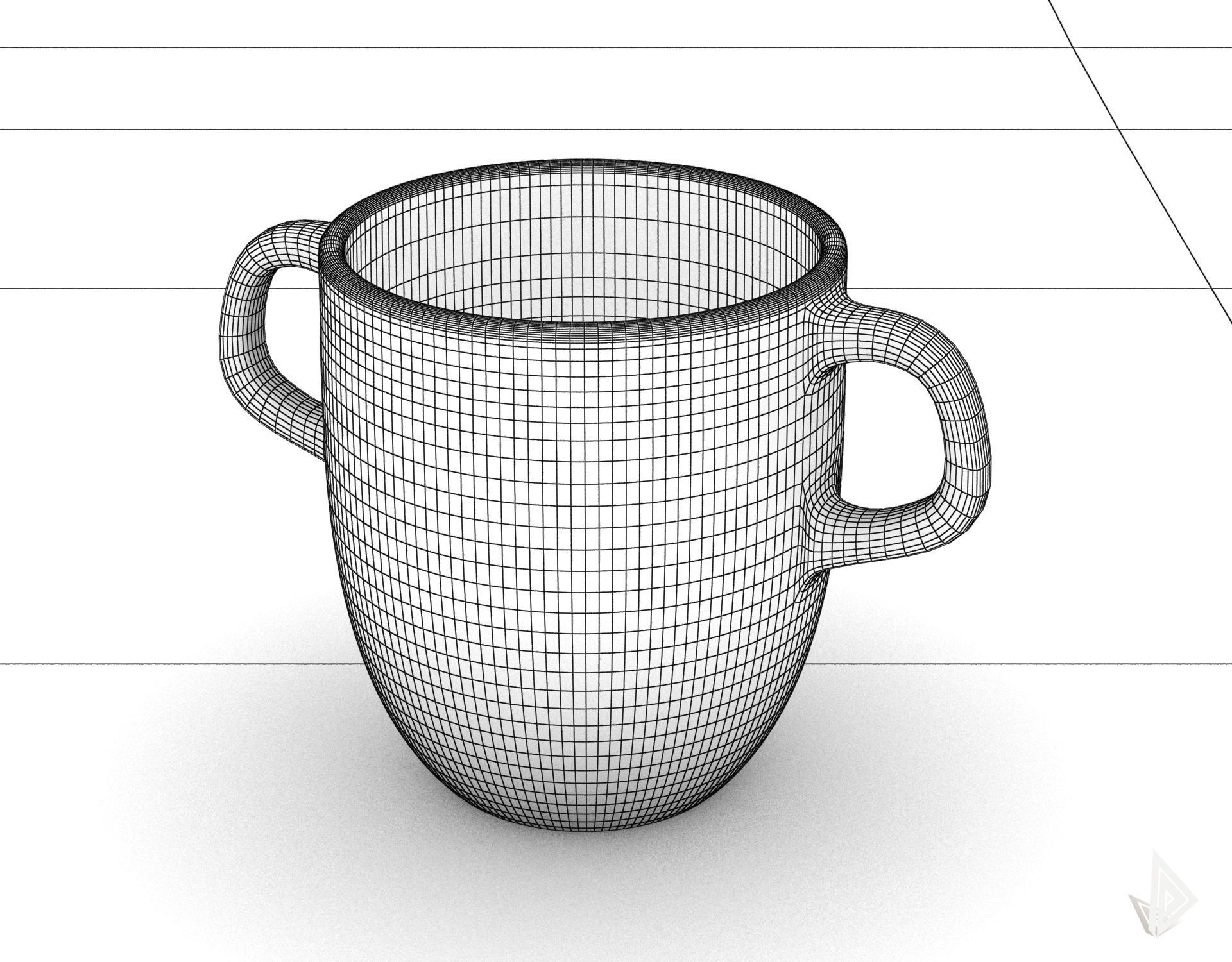 CUP---007 cup with two handles 3D print model_22