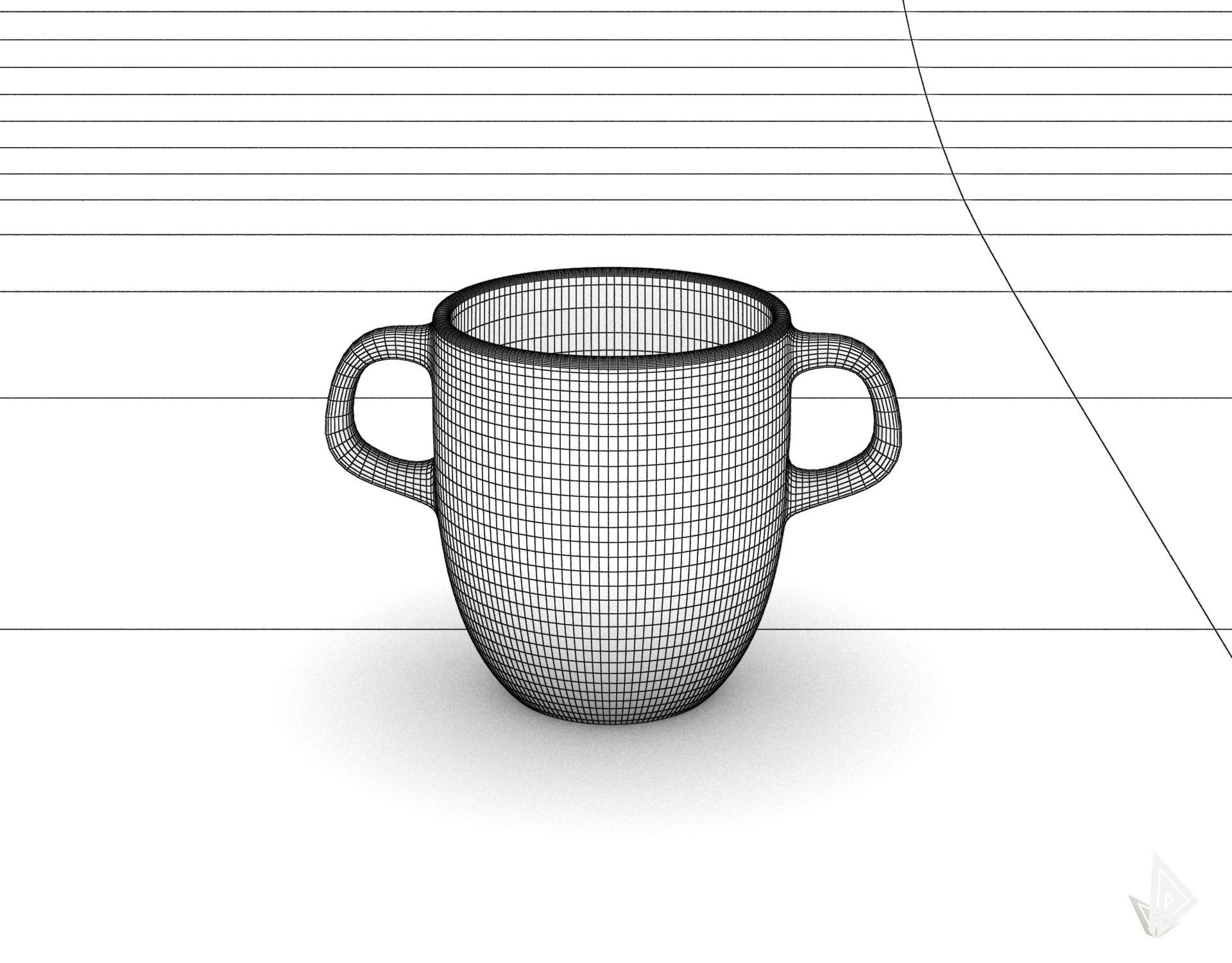 CUP---007 cup with two handles 3D print model_25