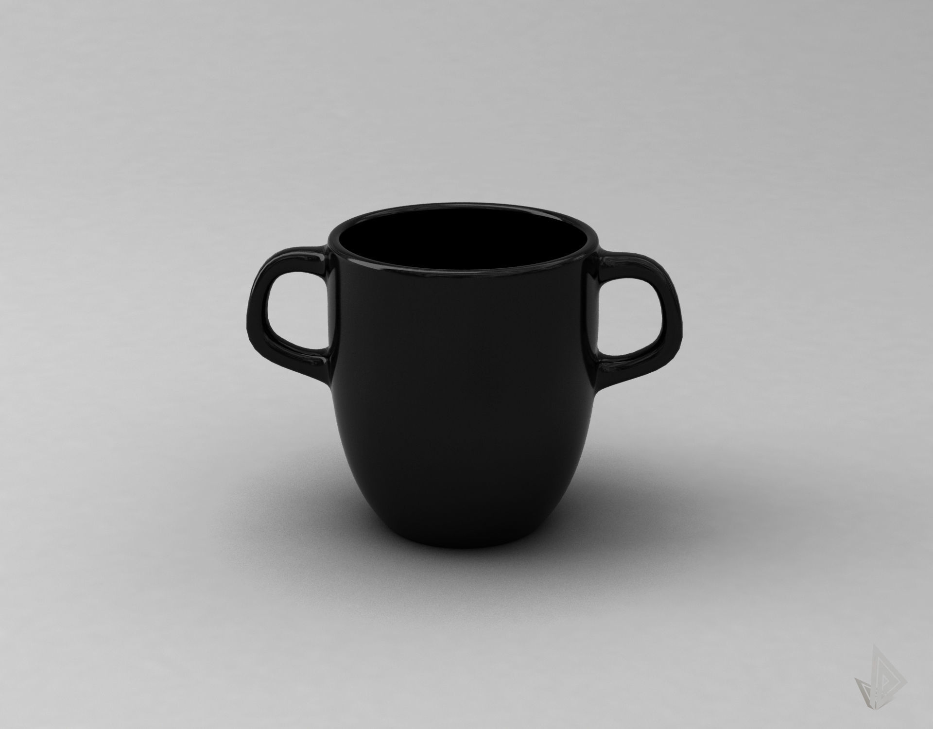 CUP---007 cup with two handles 3D print model_4