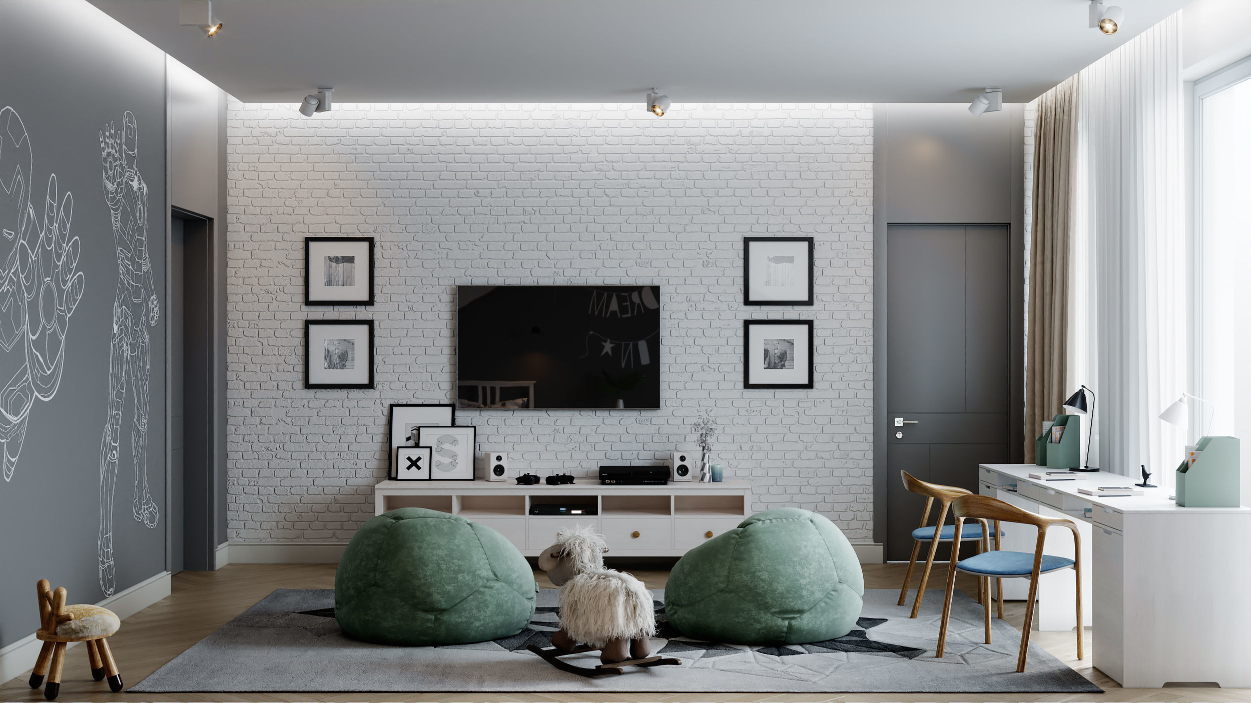 Kids Bedroom Interior 3D Scene in 3ds Max Corona Renderer 3D model_1