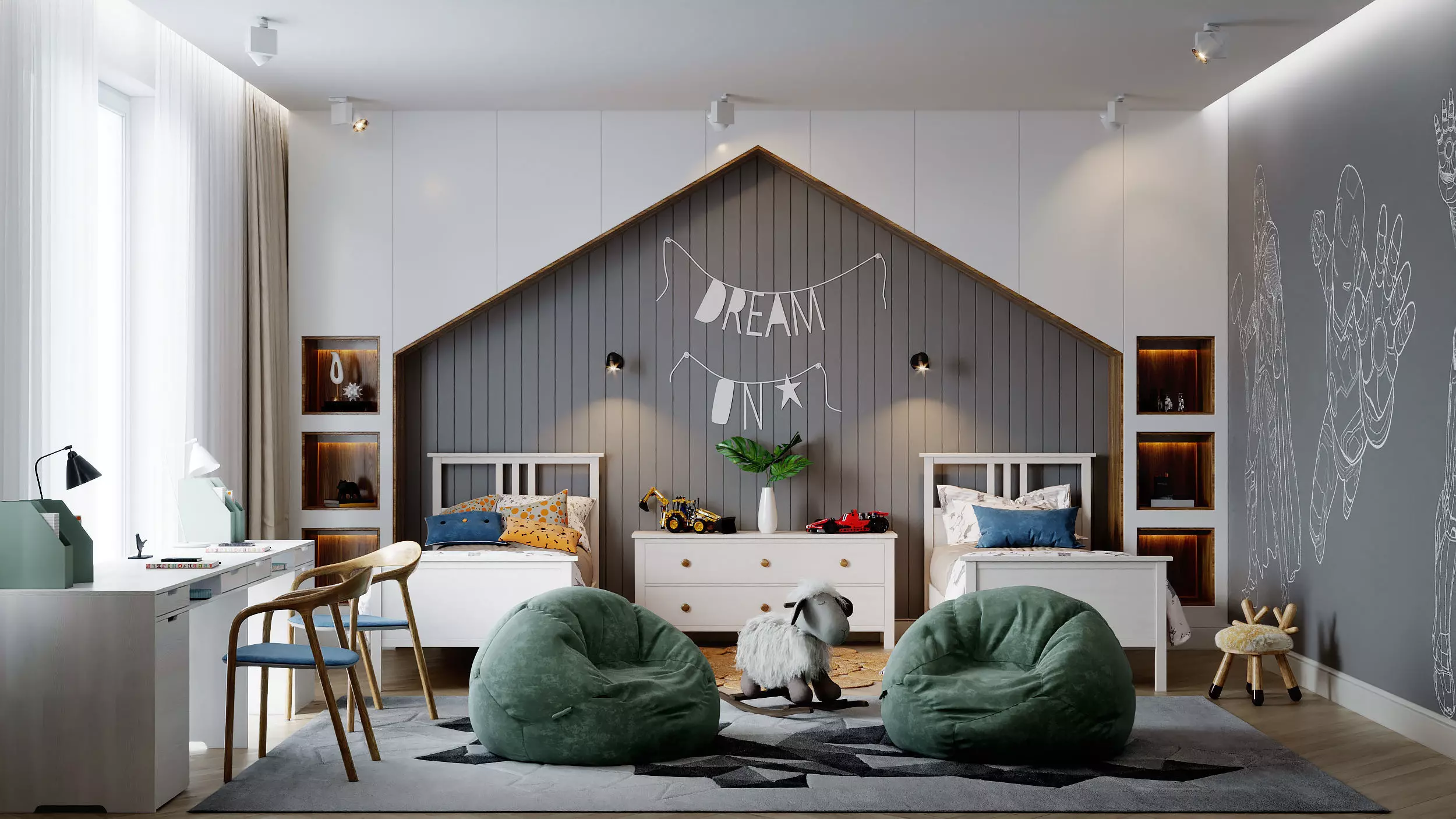 Kids Bedroom Interior 3D Scene in 3ds Max Corona Renderer 3D model_0