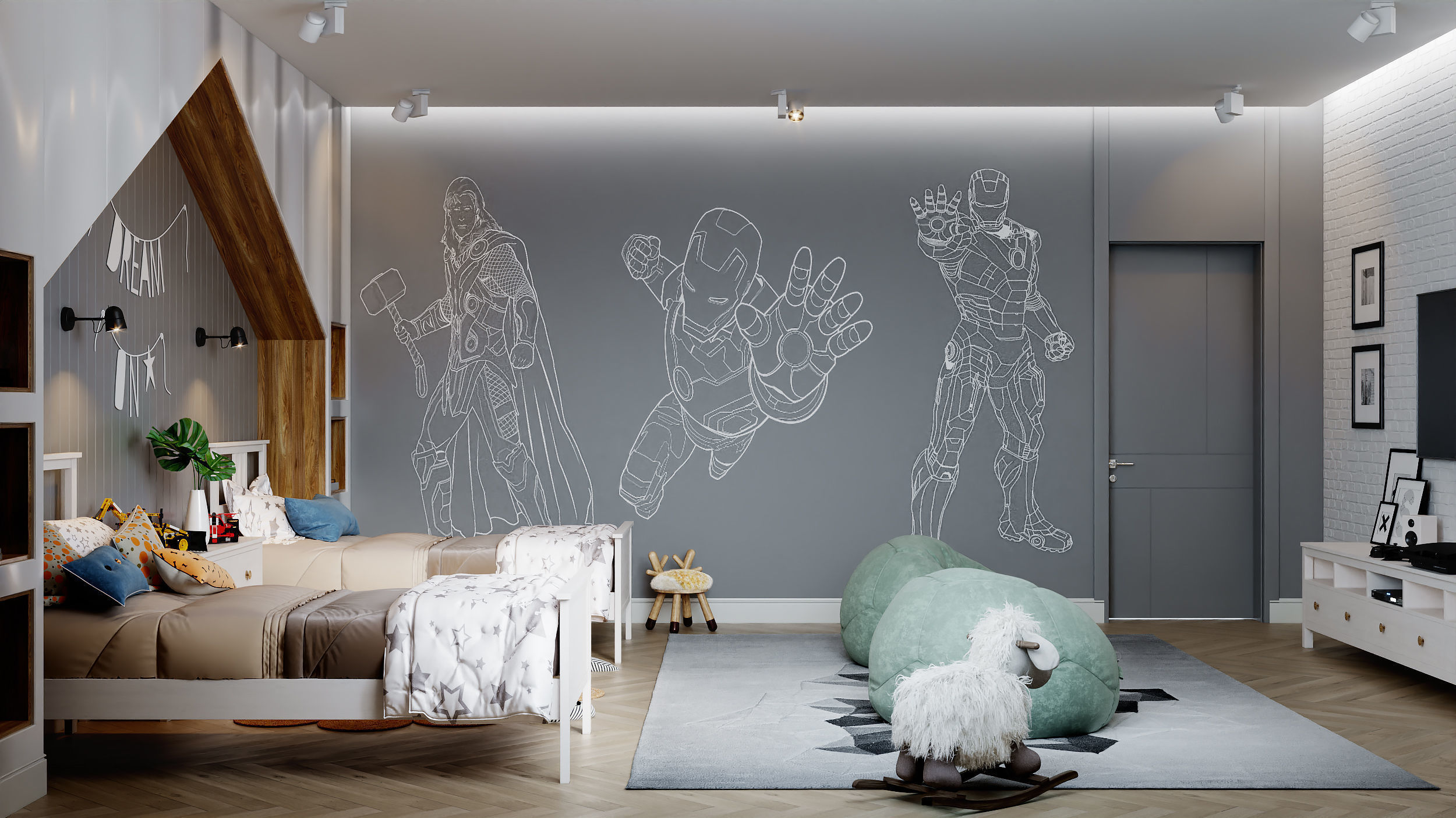 Kids Bedroom Interior 3D Scene in 3ds Max Corona Renderer 3D model_3